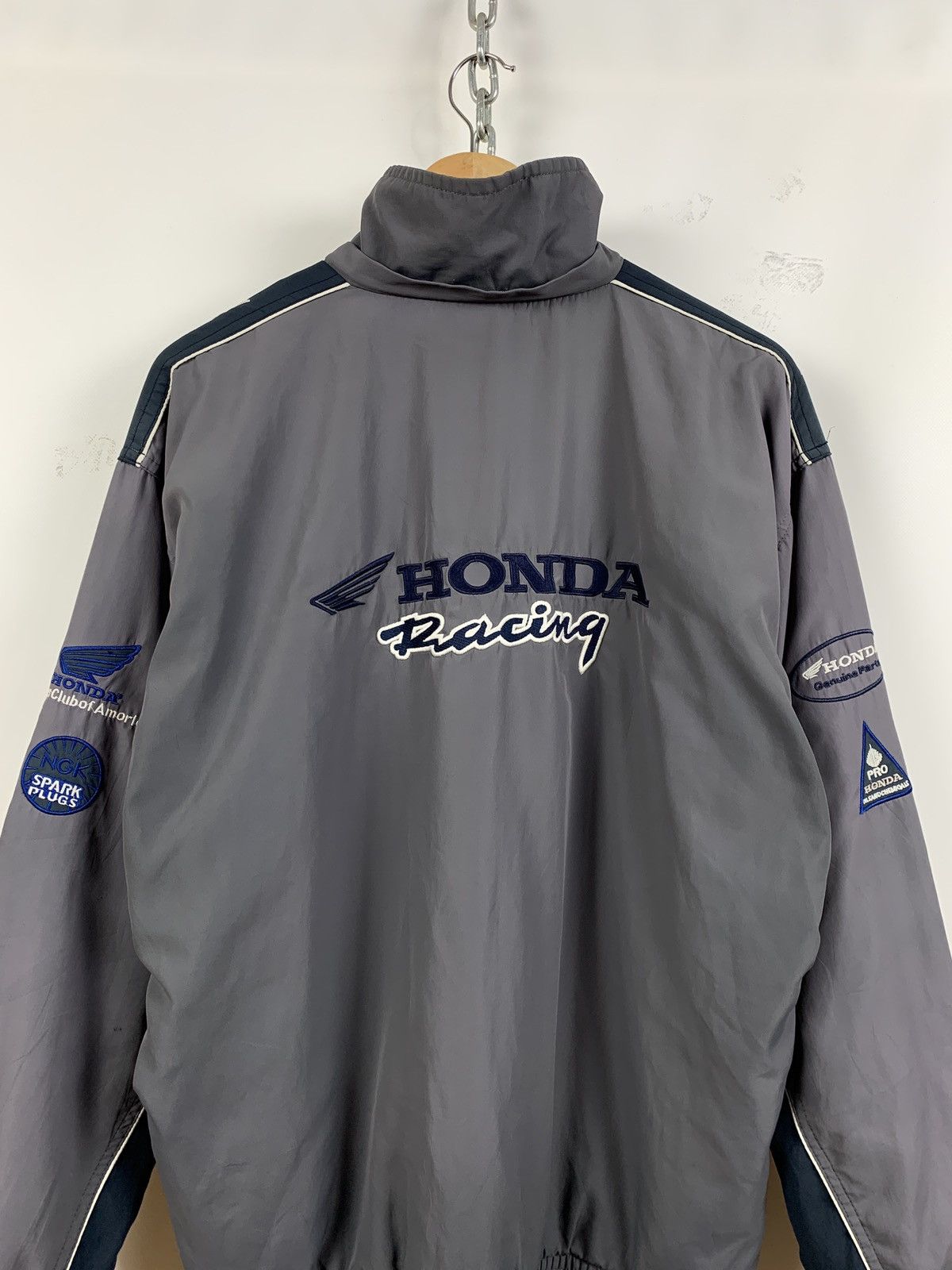 Honda Vintage Honda Racing Faded Grey Fleece Jacket Size US XL / EU 56 / 4 - 13 Thumbnail