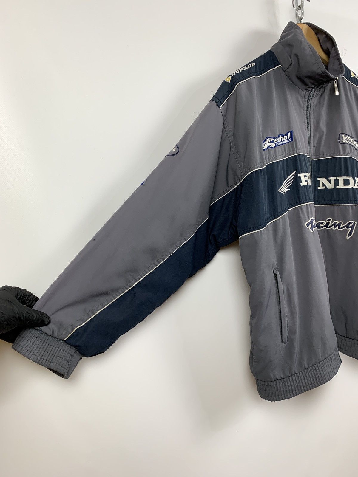 Honda Vintage Honda Racing Faded Grey Fleece Jacket Size US XL / EU 56 / 4 - 11 Thumbnail