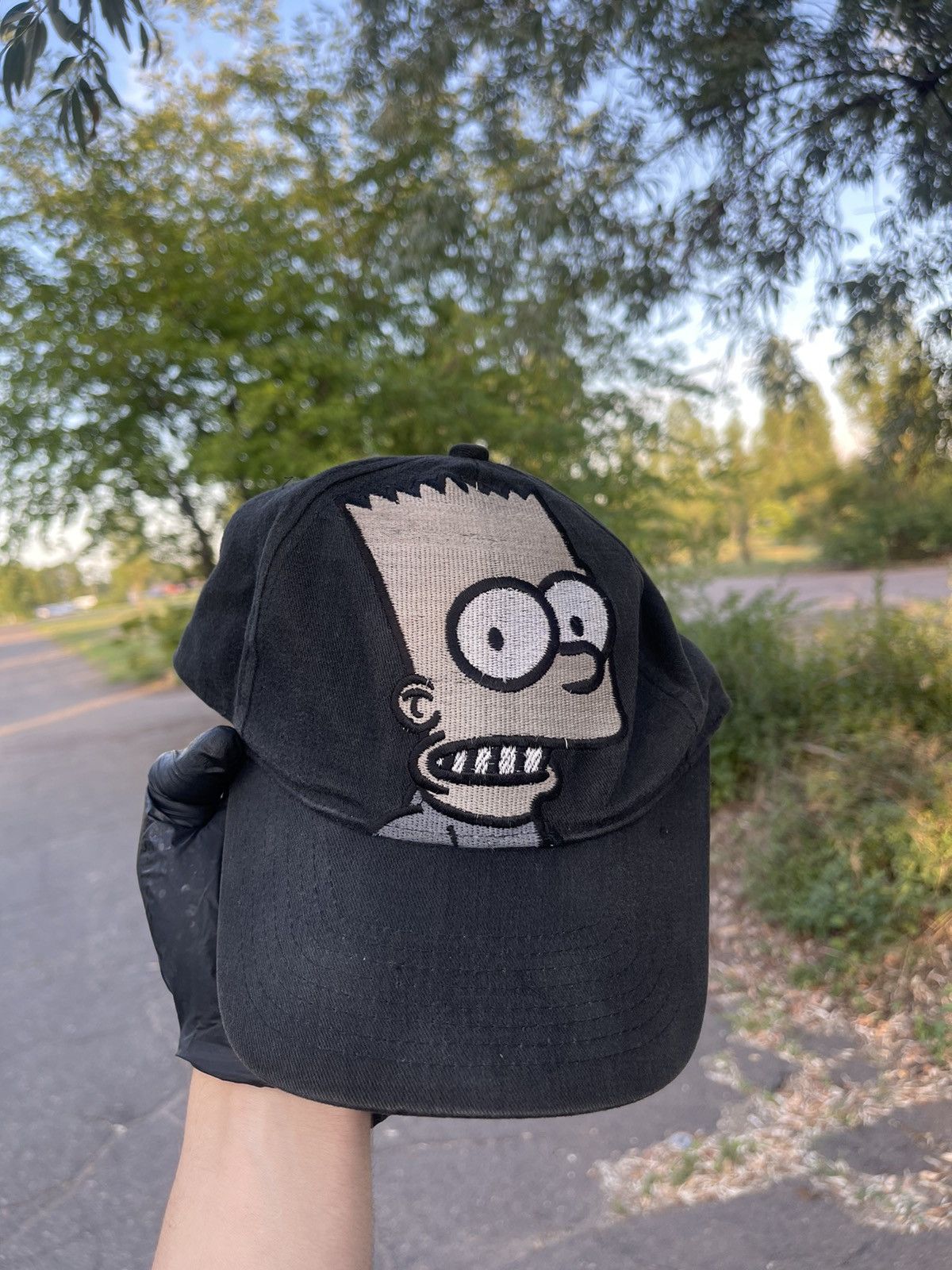 The Simpsons 1998 Vintage Bart Simpsons Y2K Style Faded Black Cap Hat Size ONE SIZE - 3 Thumbnail