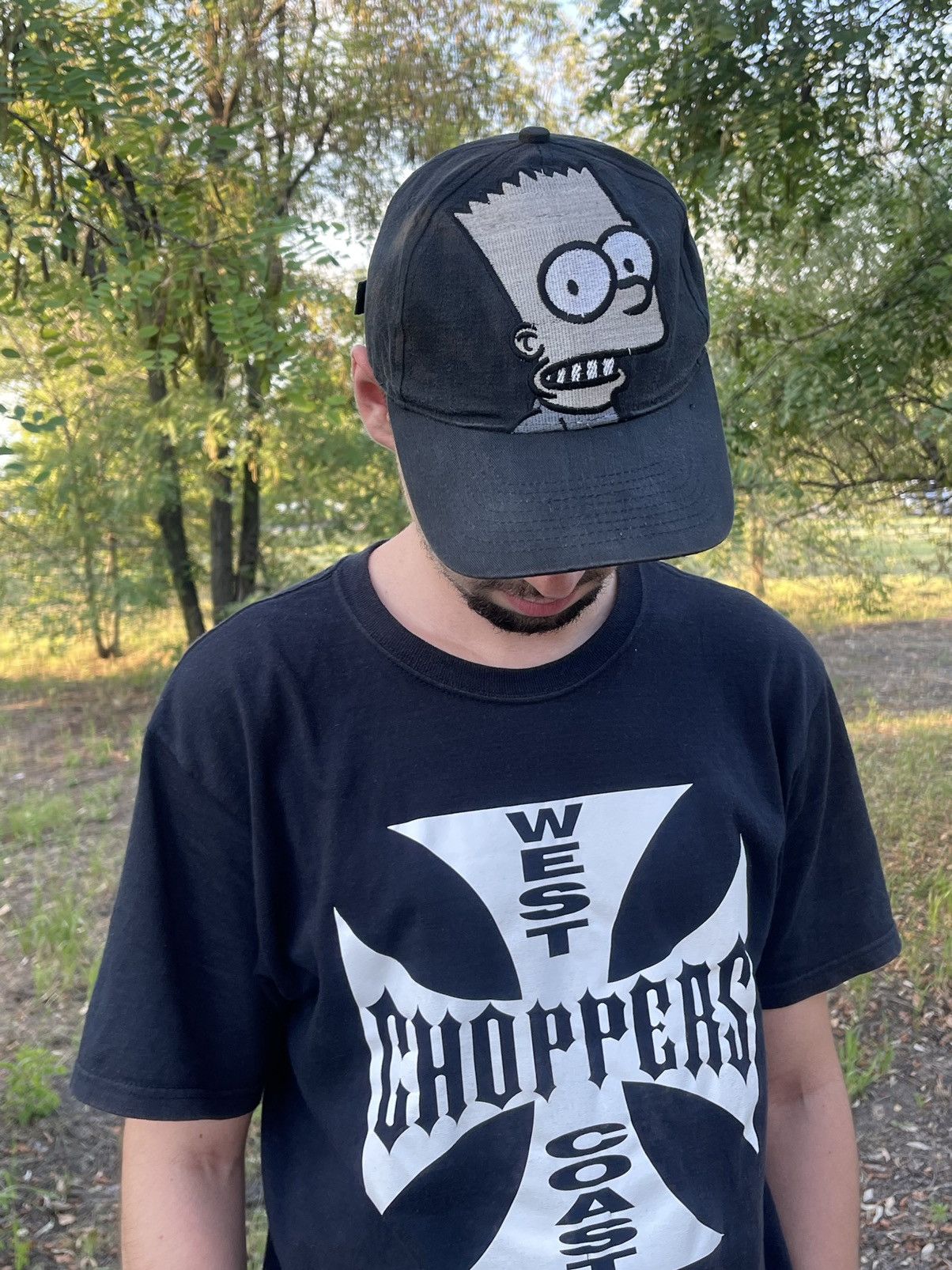 The Simpsons 1998 Vintage Bart Simpsons Y2K Style Faded Black Cap Hat Size ONE SIZE - 1 Thumbnail