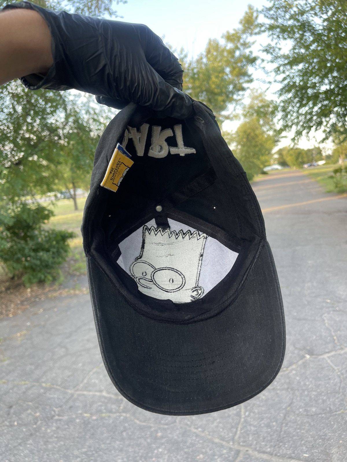 The Simpsons 1998 Vintage Bart Simpsons Y2K Style Faded Black Cap Hat Size ONE SIZE - 8 Thumbnail