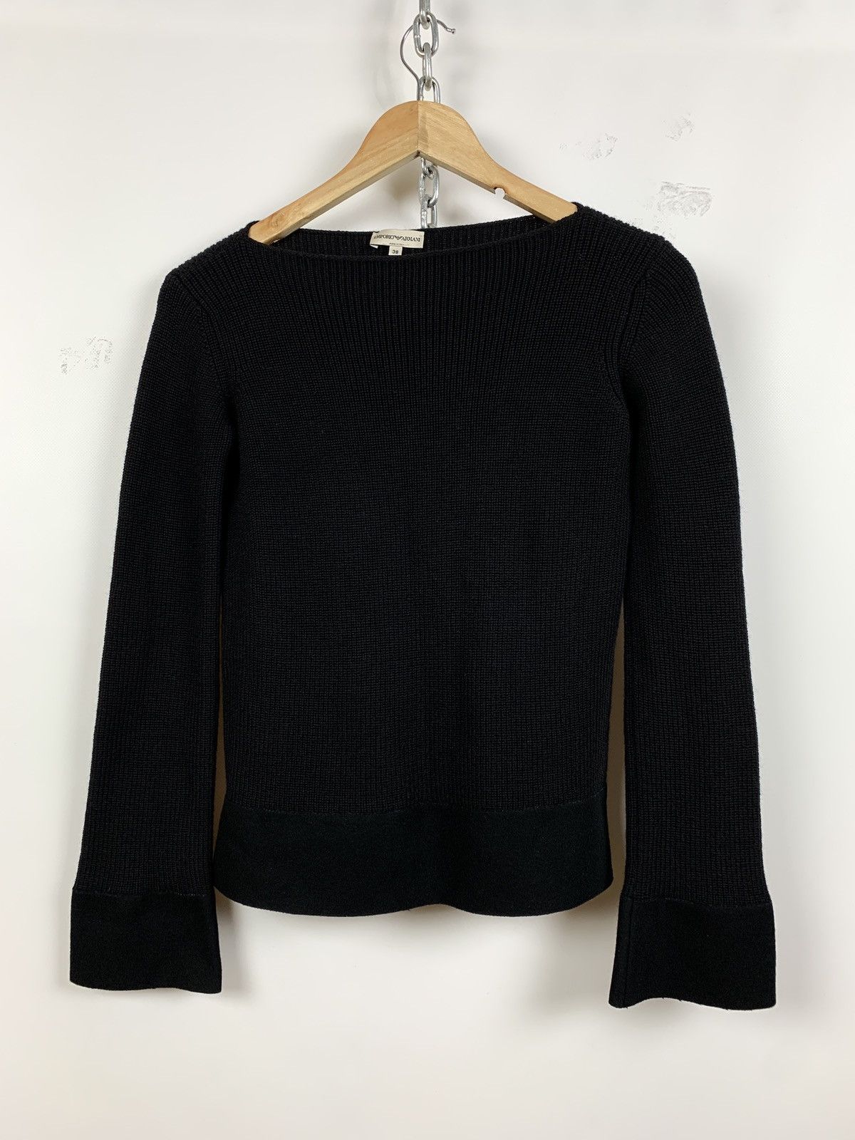 Emporio Armani Vintage Emporio Armani Women’s Wool Cable Sweater Size XS / US 0-2 / IT 36-38 - 3 Thumbnail