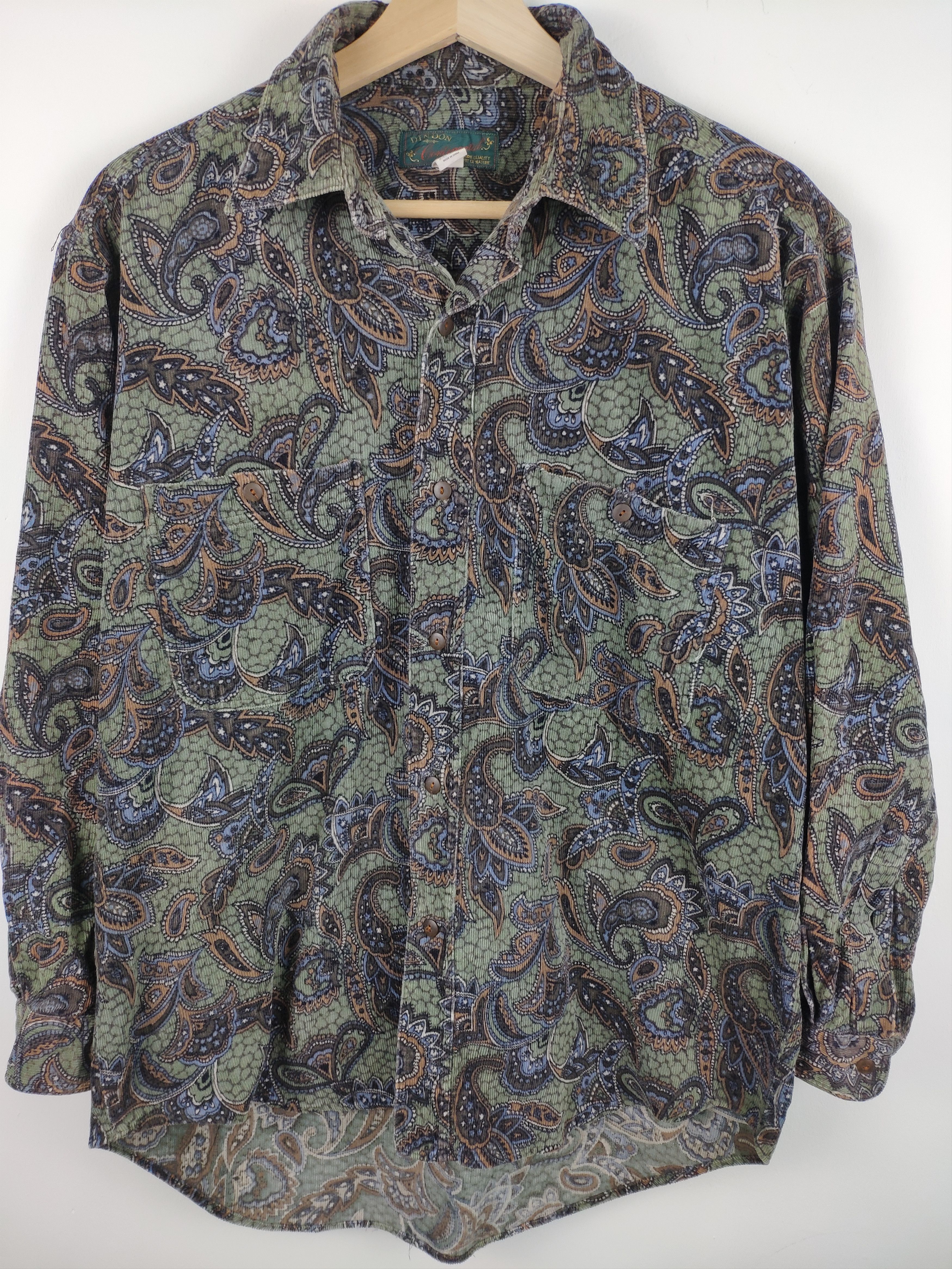 Flannel × Vintage Vintage Flannel Paisley Corduroy Style Size M / US 6-8 / IT 42-44 - 3 Thumbnail