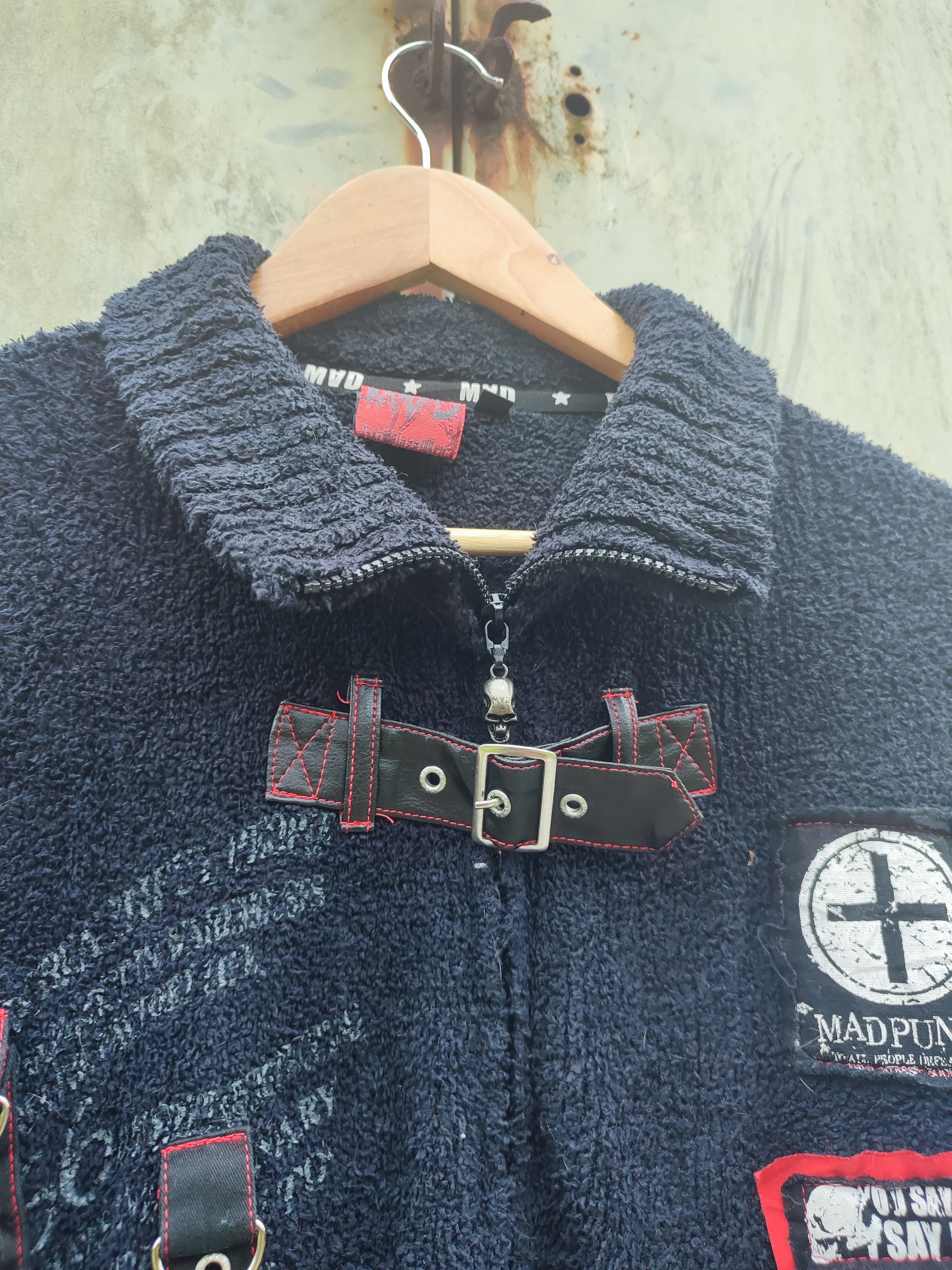 Seditionaries MAD PUNK Gothic Fleece Coat – Buckles, Patches, Skull Zip Size US M / EU 48-50 / 2 - 8 Thumbnail