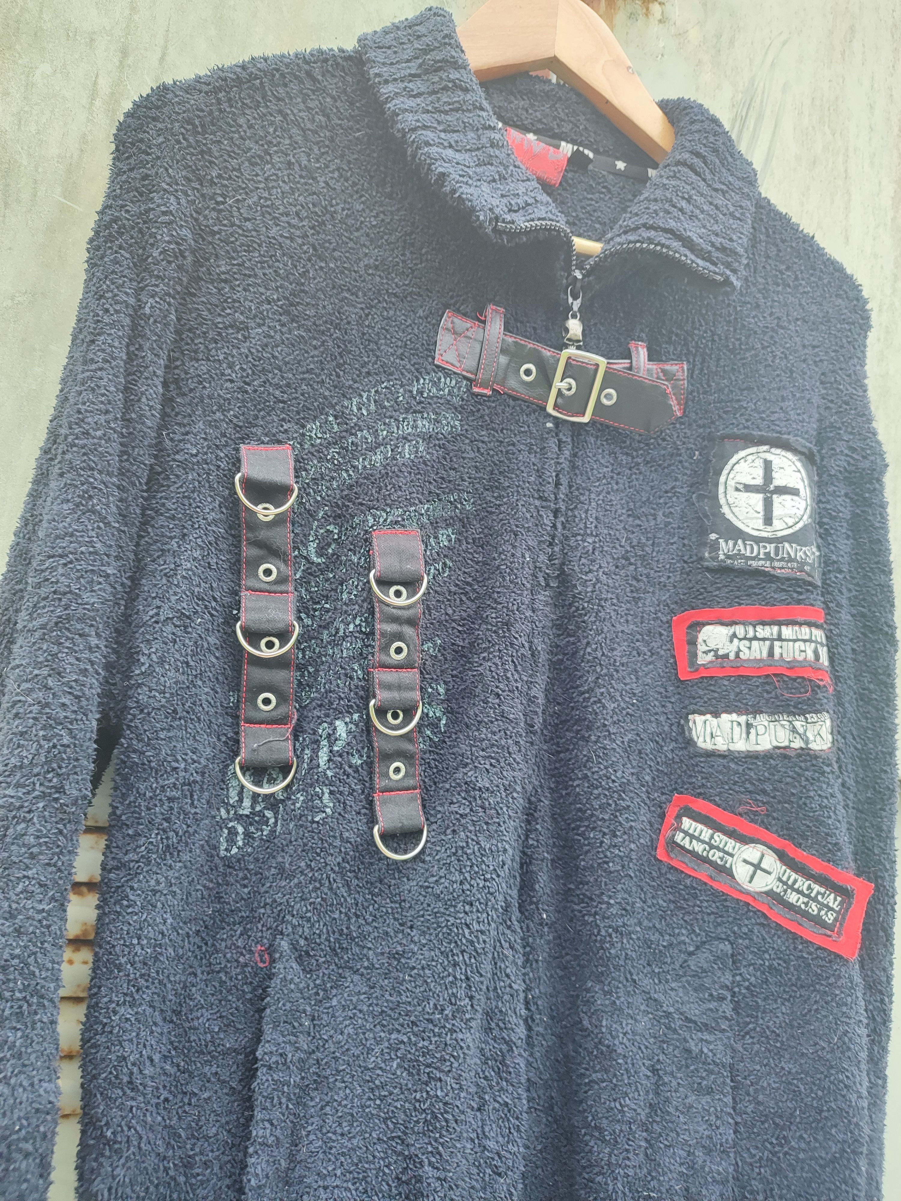 Seditionaries MAD PUNK Gothic Fleece Coat – Buckles, Patches, Skull Zip Size US M / EU 48-50 / 2 - 10 Thumbnail