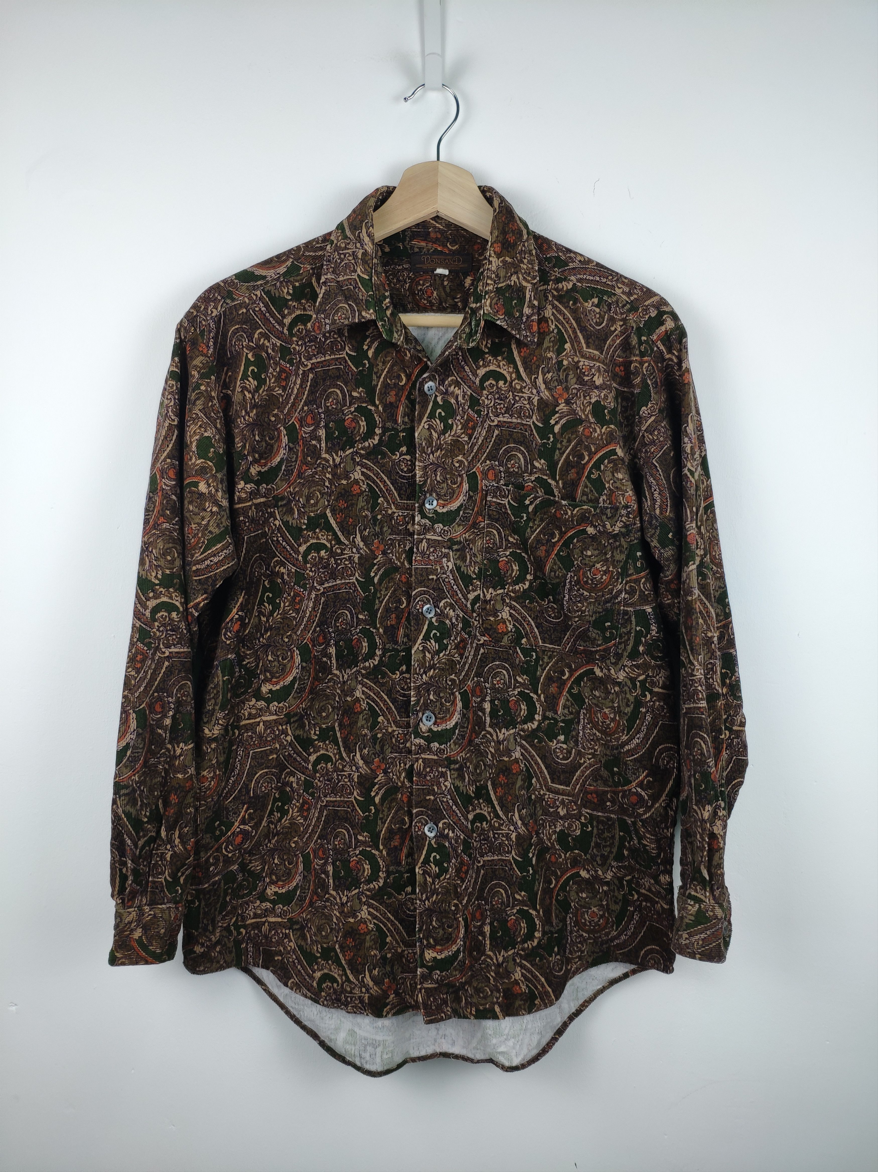 Flannel × Vintage Steal 💥 Vintage Corduroy Flannel Paisley Style Size M / US 6-8 / IT 42-44 - 1 Thumbnail