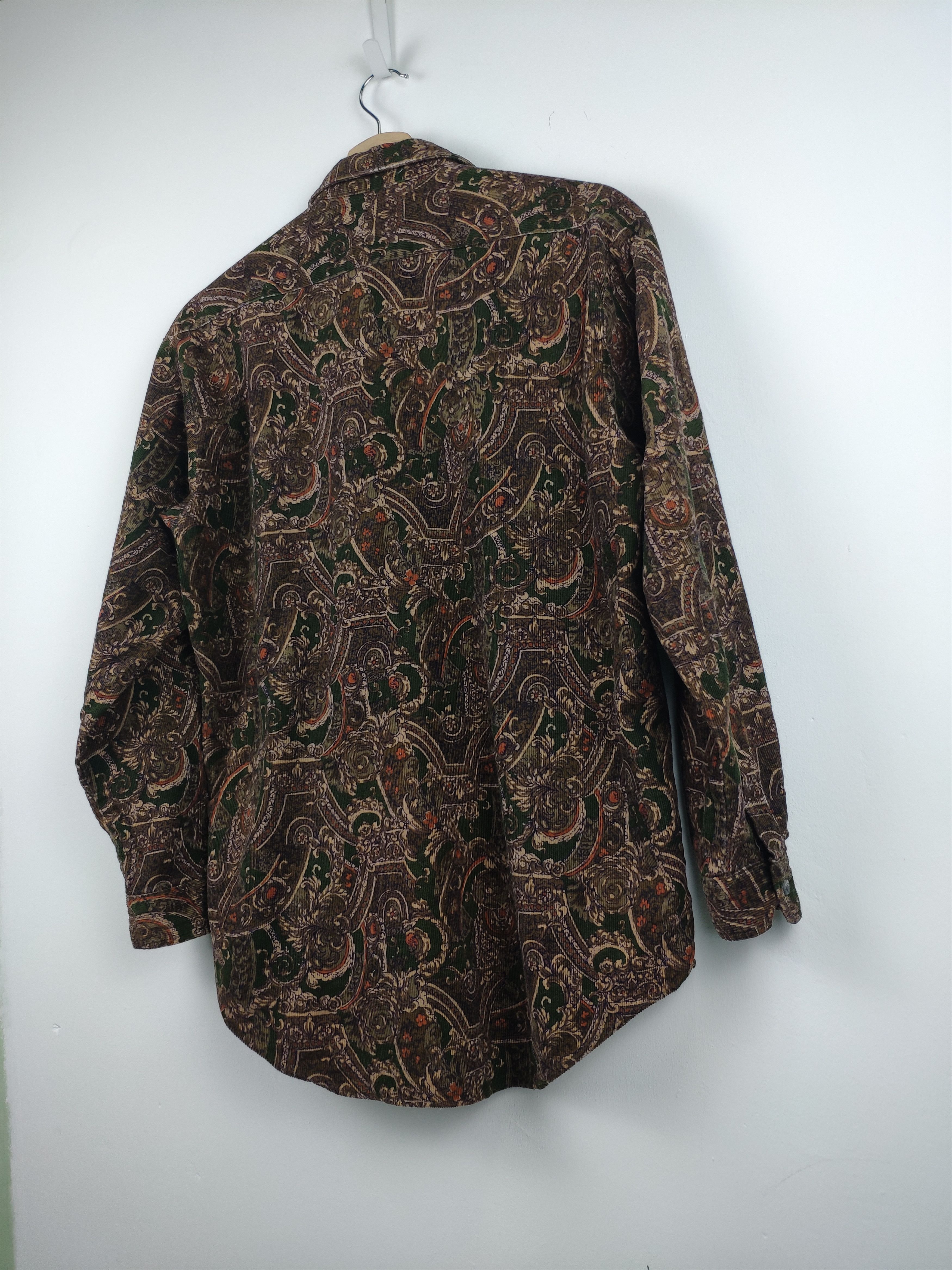 Flannel × Vintage Steal 💥 Vintage Corduroy Flannel Paisley Style Size M / US 6-8 / IT 42-44 - 6 Thumbnail