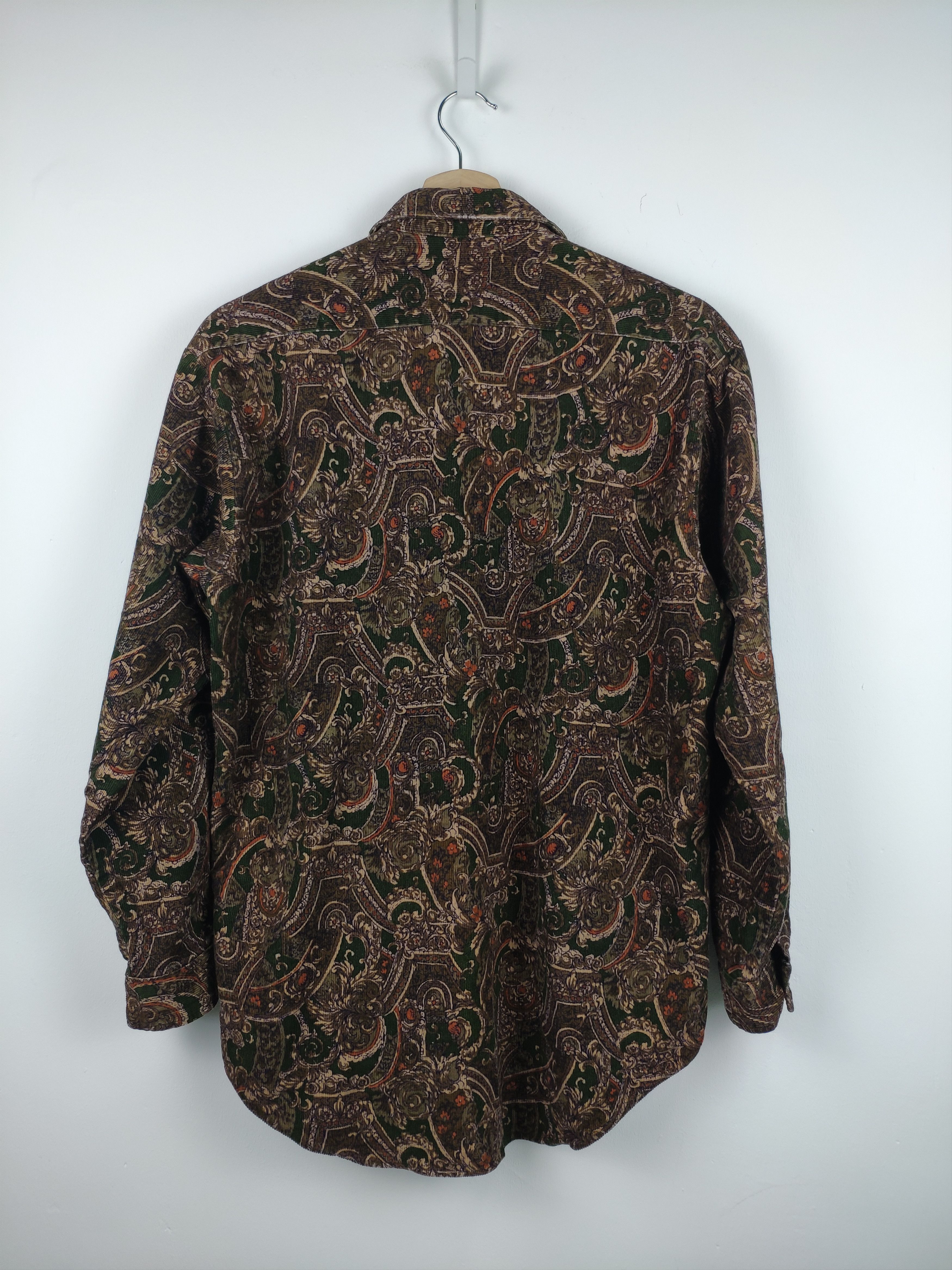 Flannel × Vintage Steal 💥 Vintage Corduroy Flannel Paisley Style Size M / US 6-8 / IT 42-44 - 7 Thumbnail