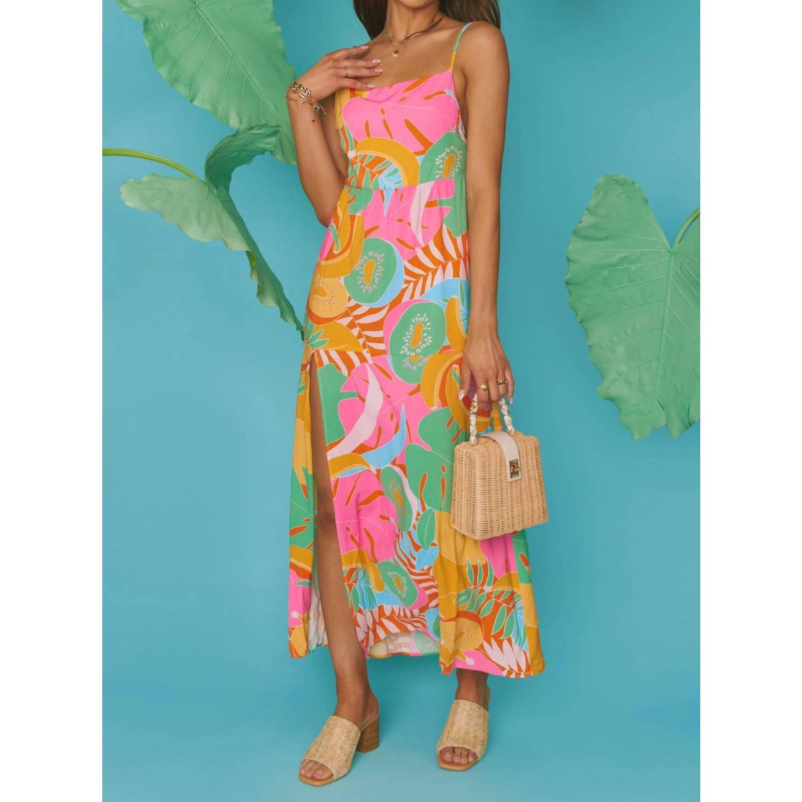 Show Me Your MuMu Julia Maxi Dress= In Tropical Fruit | Grailed