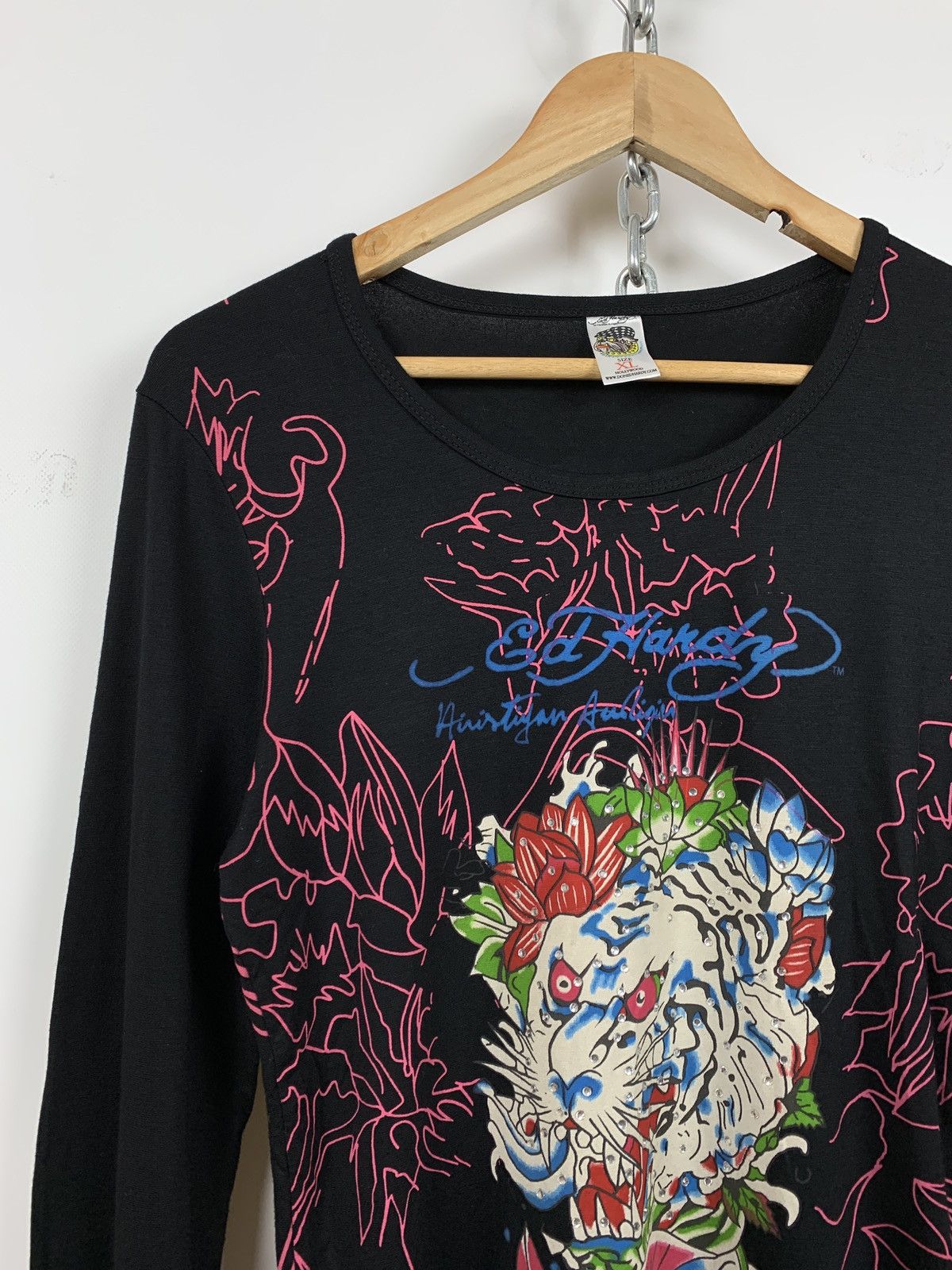 Christian Audigier Women’s Ed Hardy by Christian Audigier Y2K Long Sleeve Shirt Size L / US 10 / IT 46 - 8 Thumbnail