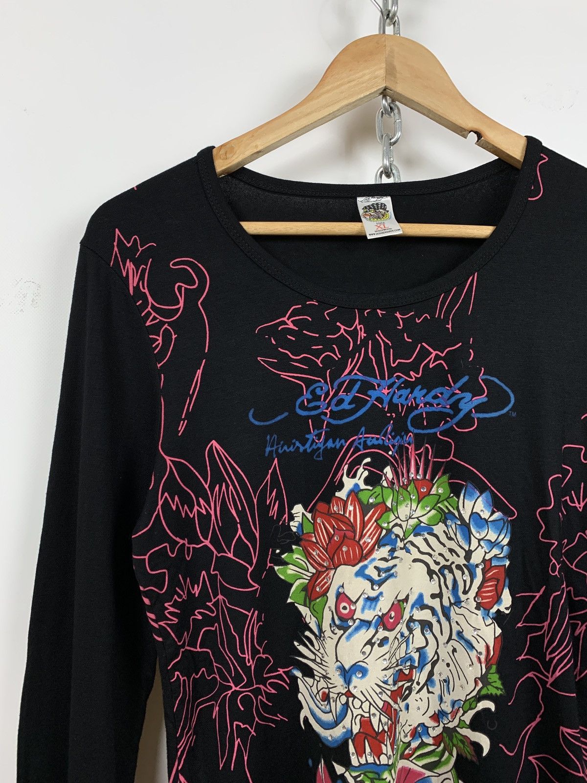 Christian Audigier Women’s Ed Hardy by Christian Audigier Y2K Long Sleeve Shirt Size L / US 10 / IT 46 - 7 Thumbnail