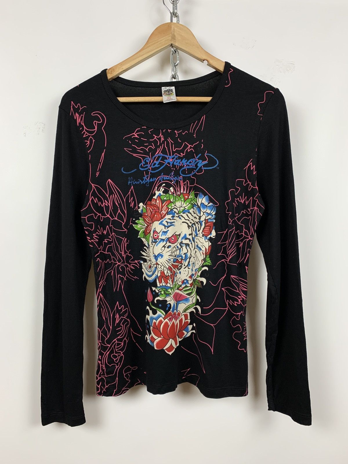 Christian Audigier Women’s Ed Hardy by Christian Audigier Y2K Long Sleeve Shirt Size L / US 10 / IT 46 - 1 Thumbnail
