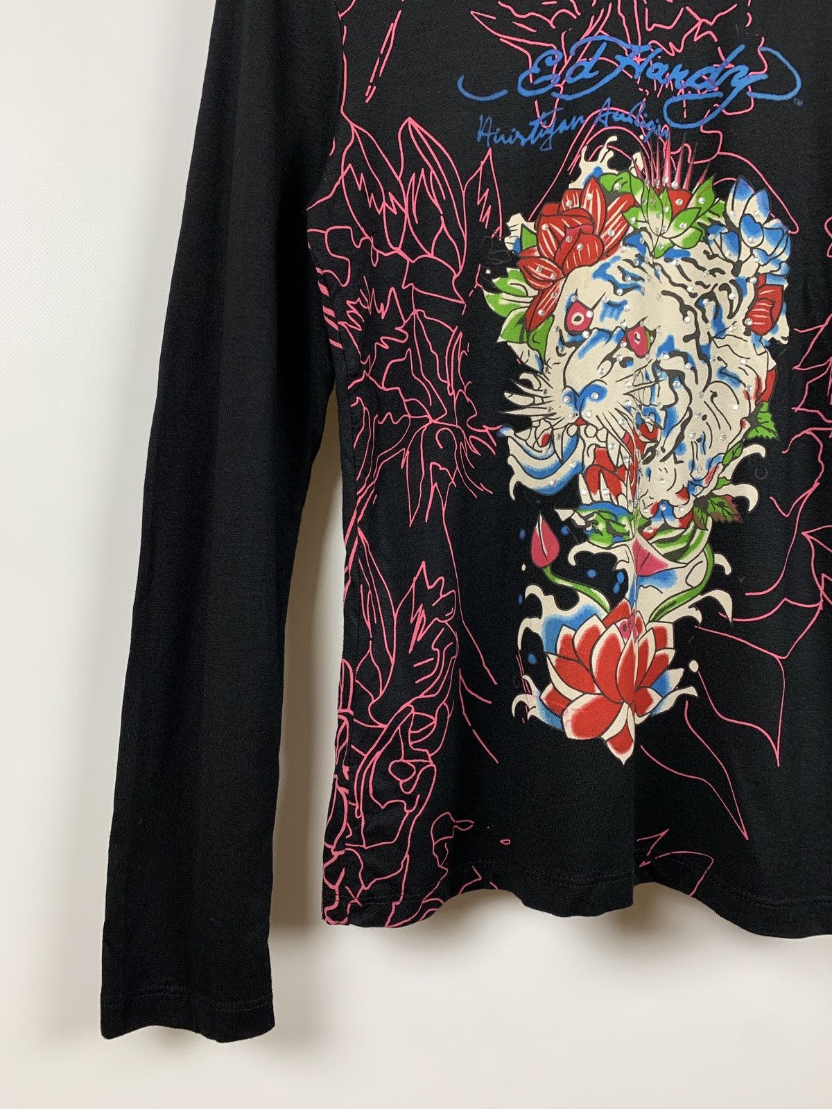 Christian Audigier Women’s Ed Hardy by Christian Audigier Y2K Long Sleeve Shirt Size L / US 10 / IT 46 - 9 Thumbnail