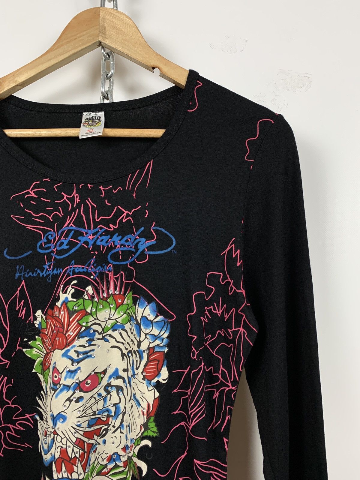 Christian Audigier Women’s Ed Hardy by Christian Audigier Y2K Long Sleeve Shirt Size L / US 10 / IT 46 - 4 Thumbnail
