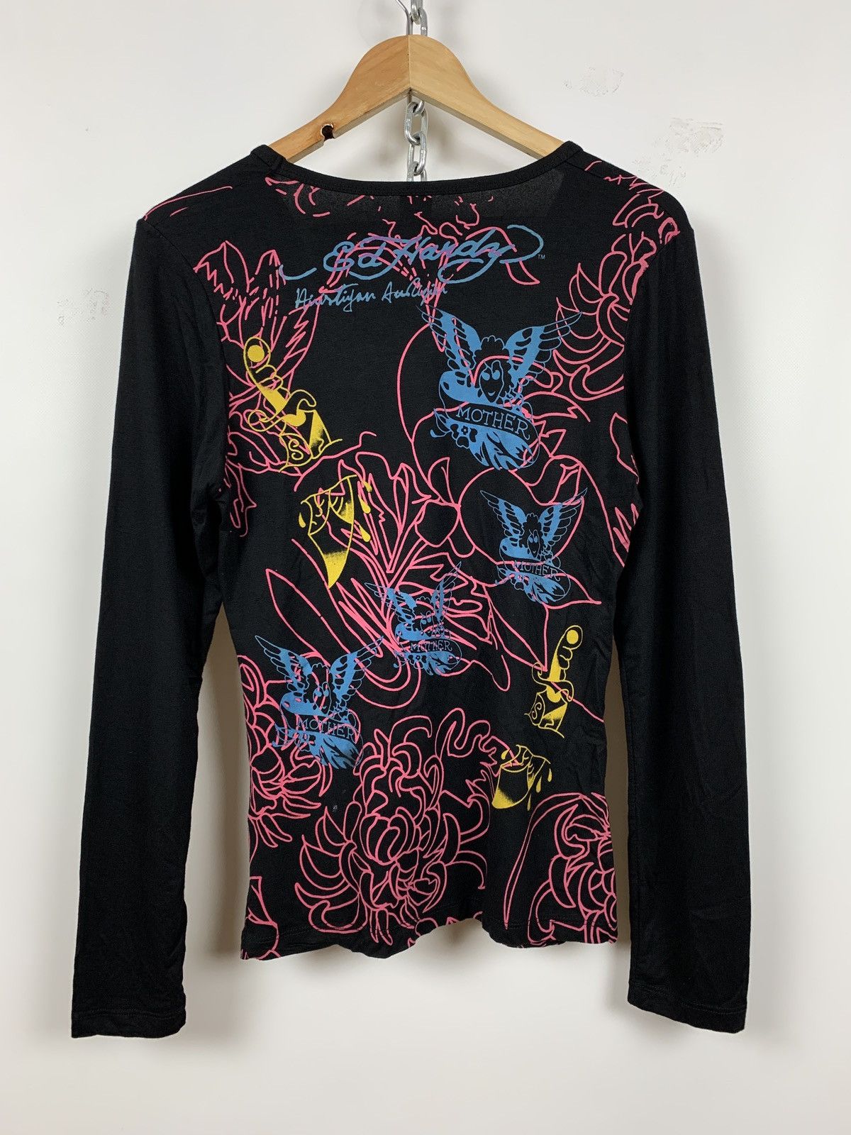 Christian Audigier Women’s Ed Hardy by Christian Audigier Y2K Long Sleeve Shirt Size L / US 10 / IT 46 - 2 Thumbnail