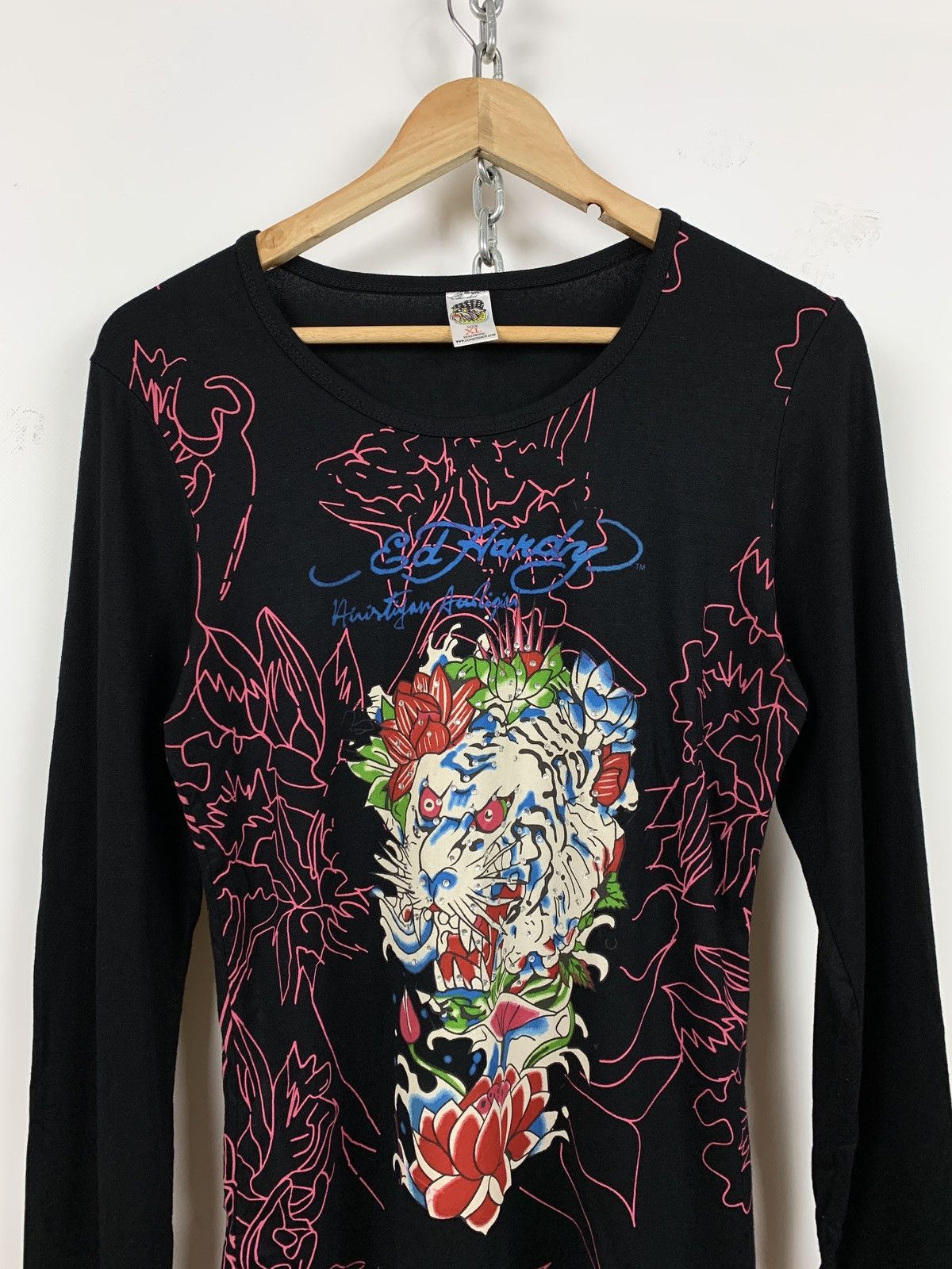 Christian Audigier Women’s Ed Hardy by Christian Audigier Y2K Long Sleeve Shirt Size L / US 10 / IT 46 - 3 Thumbnail