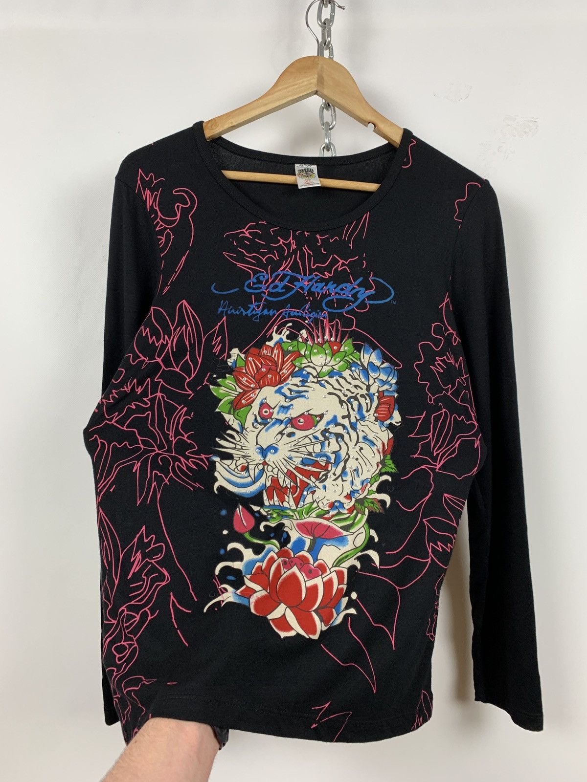 Christian Audigier Women’s Ed Hardy by Christian Audigier Y2K Long Sleeve Shirt Size L / US 10 / IT 46 - 6 Thumbnail