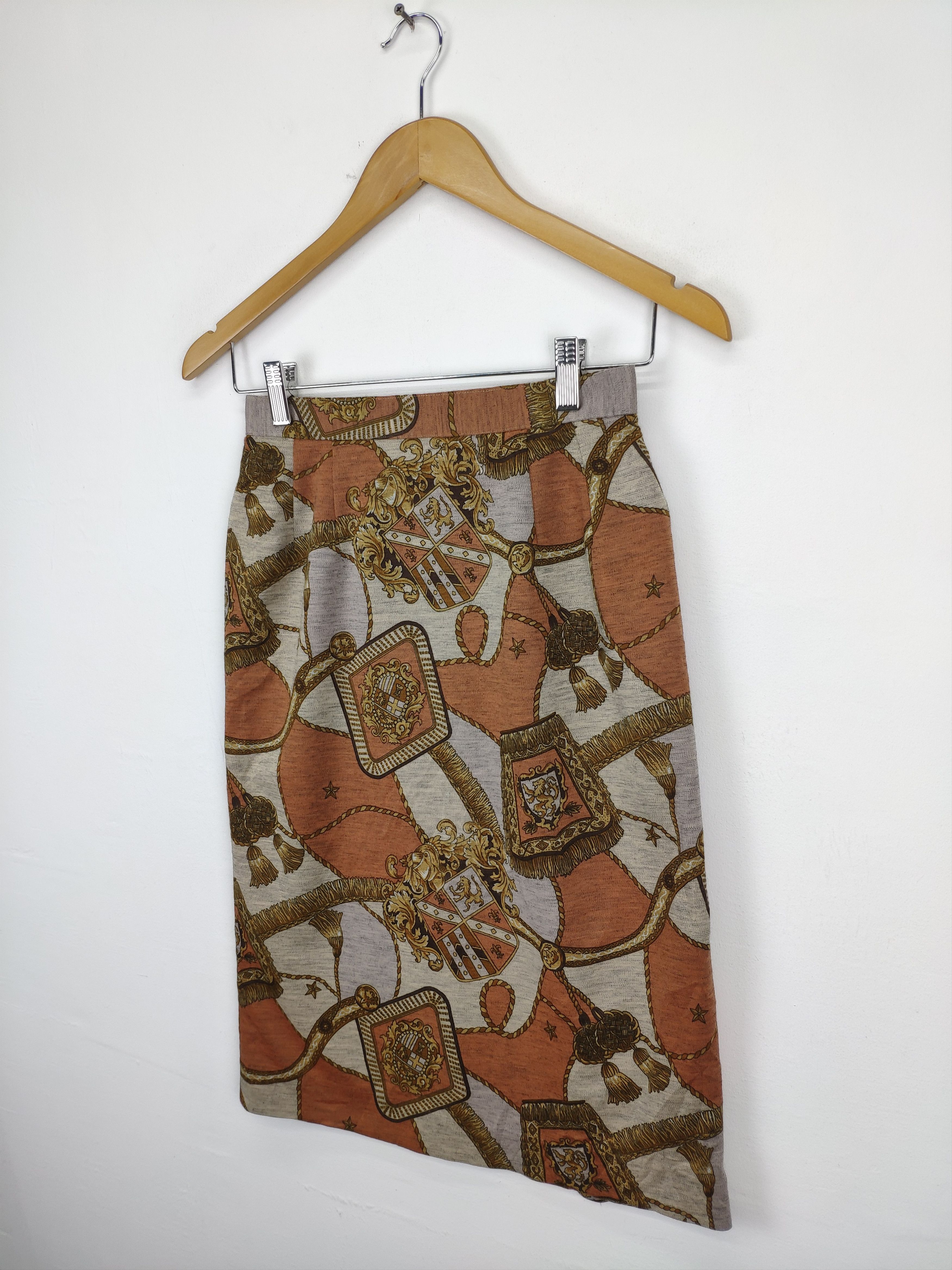 Designer × Japanese Brand Inspired Hermes Style Mini Skirt Wool Flaneris Size 25" / US 0 / IT 36 - 7 Thumbnail