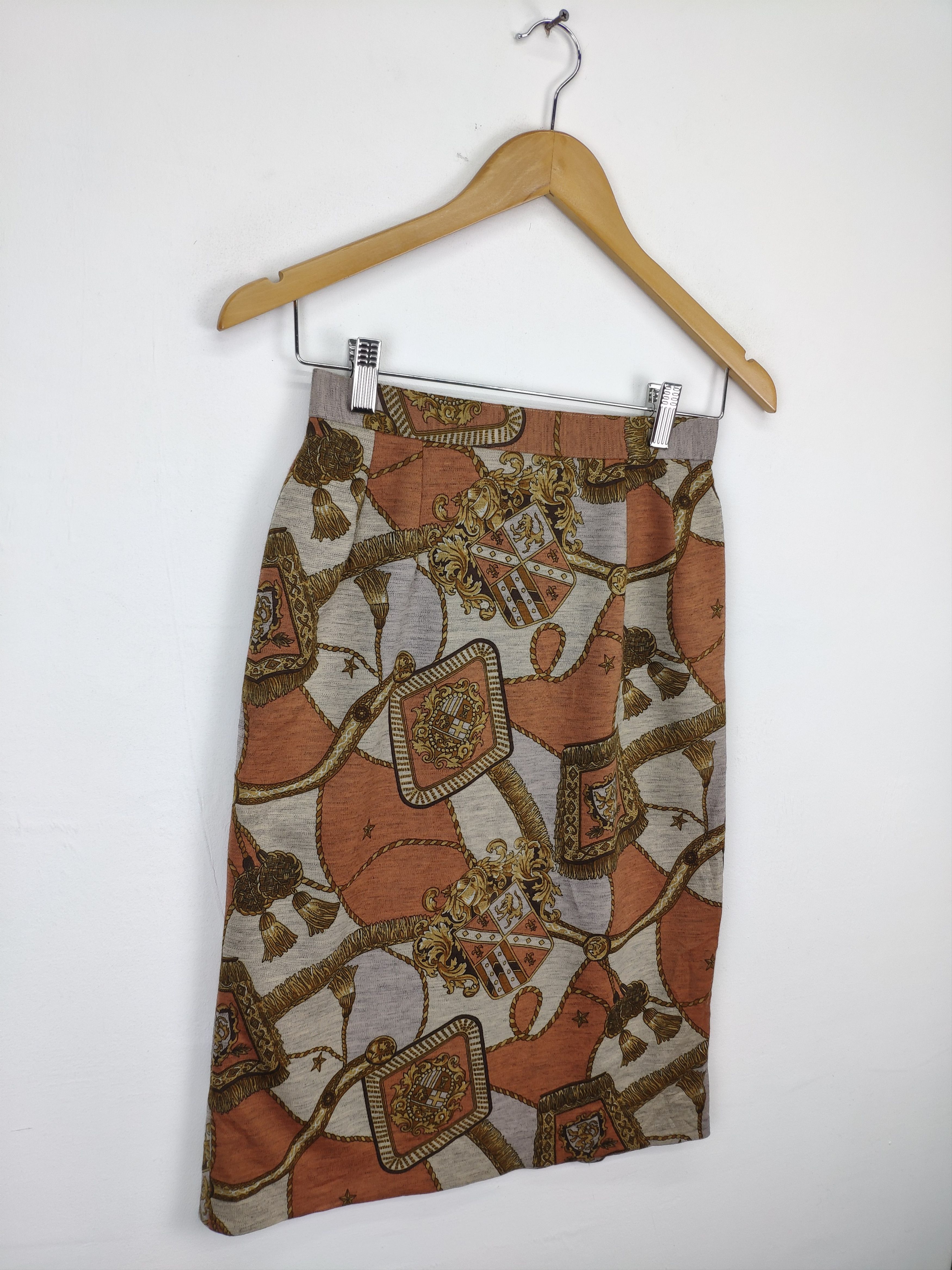 Designer × Japanese Brand Inspired Hermes Style Mini Skirt Wool Flaneris Size 25" / US 0 / IT 36 - 8 Thumbnail
