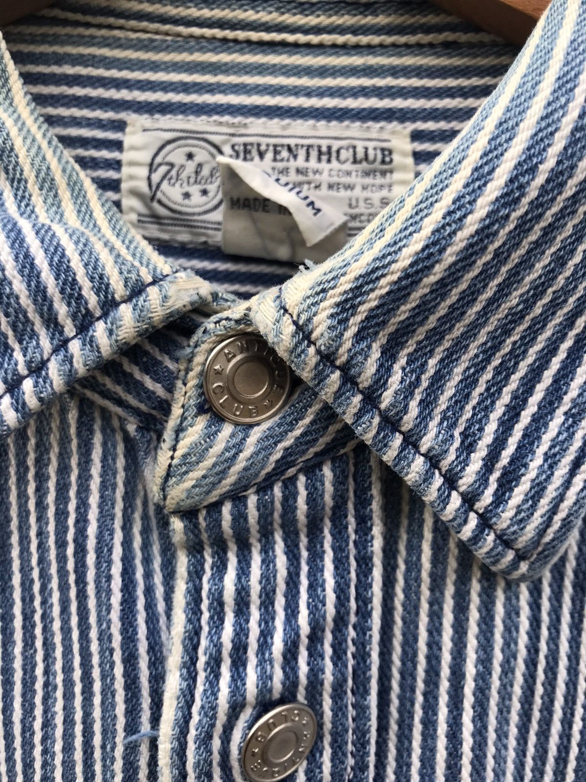 Japanese Brand × Vintage Vintage Antique club hikori double pocket shirts Size US M / EU 48-50 / 2 - 3 Thumbnail