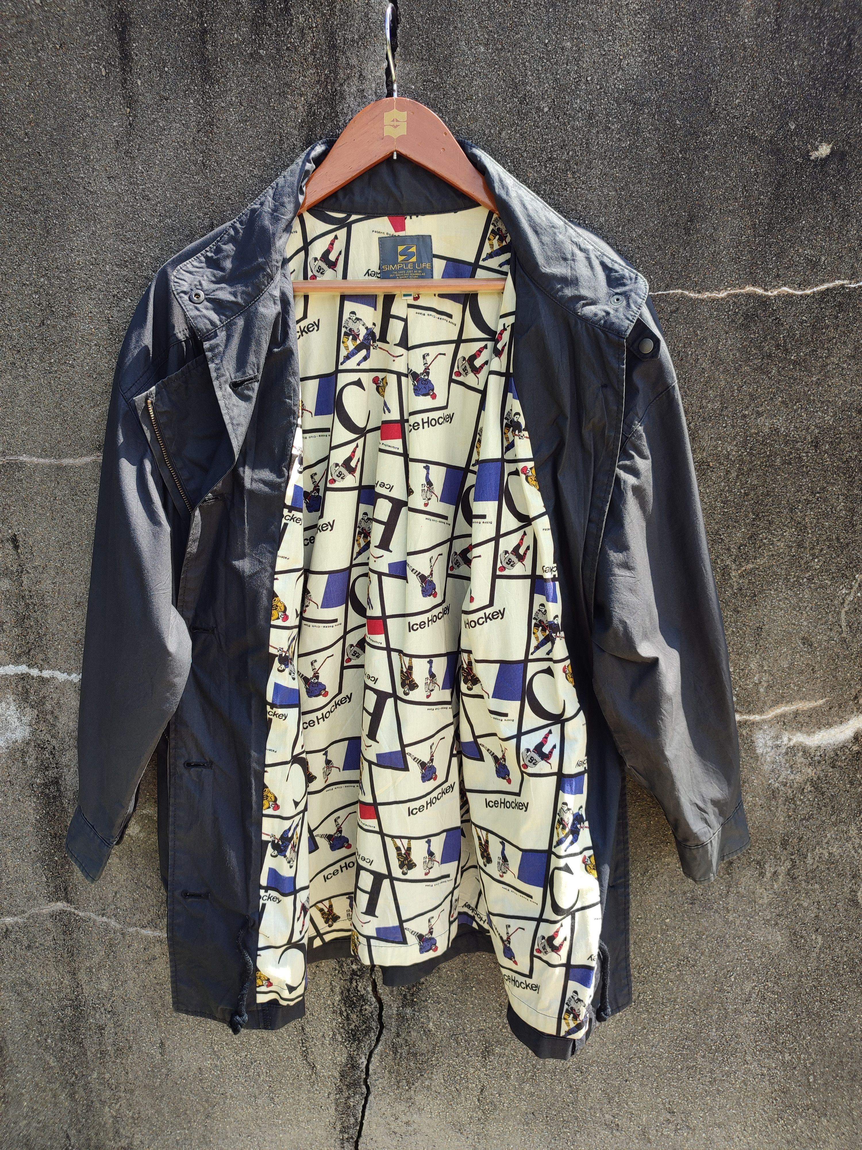 Japanese Brand Vintage SIMPLE LIFE Japan Jacket – Graphic Lining, 80s Style Size US XL / EU 56 / 4 - 16 Thumbnail