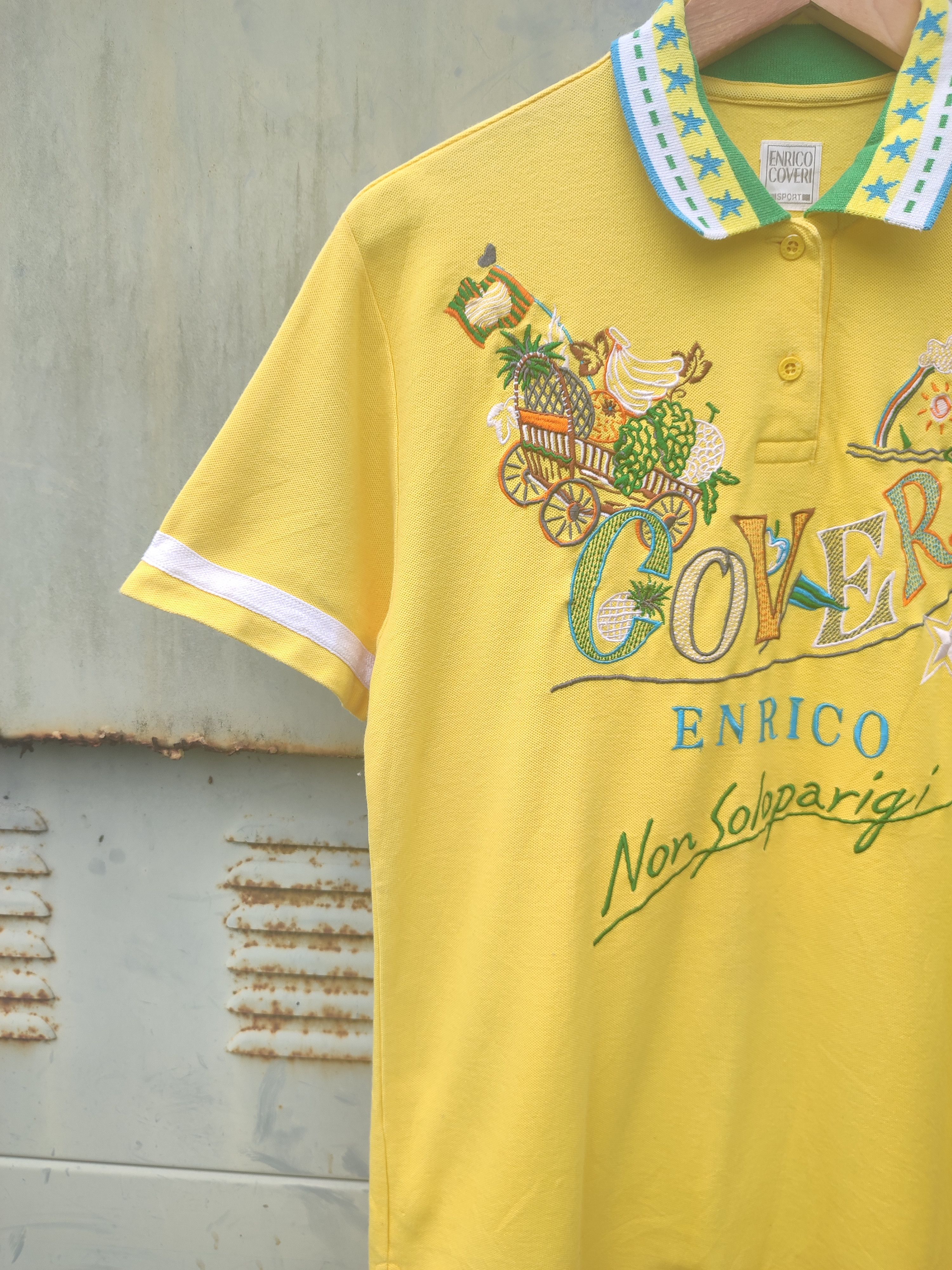 Designer × Enrico Coveri 🔥STEAL🔥 Enrico Coveri Sport Non Soloparigi Polo Tee Size US S / EU 44-46 / 1 - 4 Thumbnail