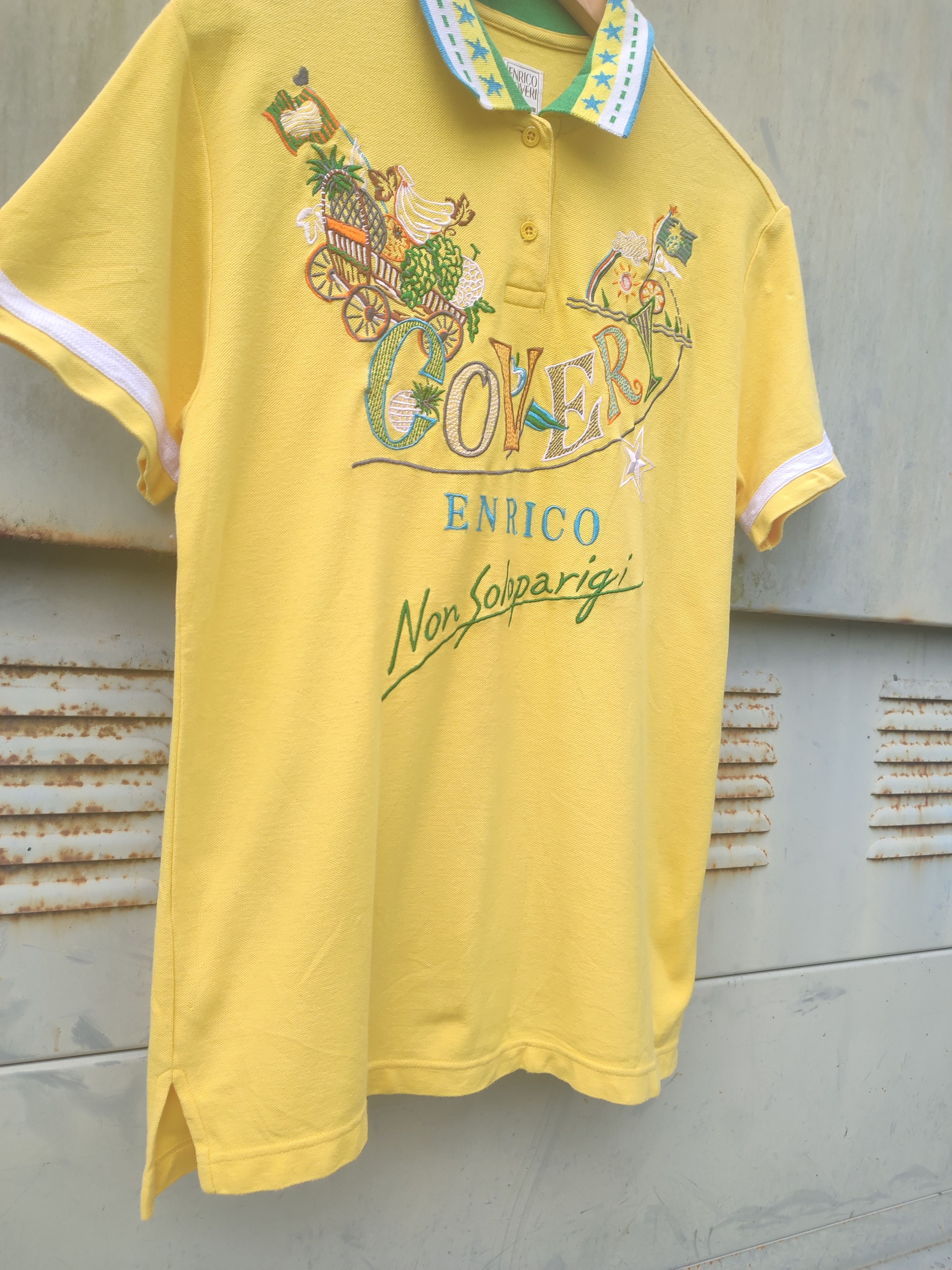 Designer × Enrico Coveri 🔥STEAL🔥 Enrico Coveri Sport Non Soloparigi Polo Tee Size US S / EU 44-46 / 1 - 2 Thumbnail