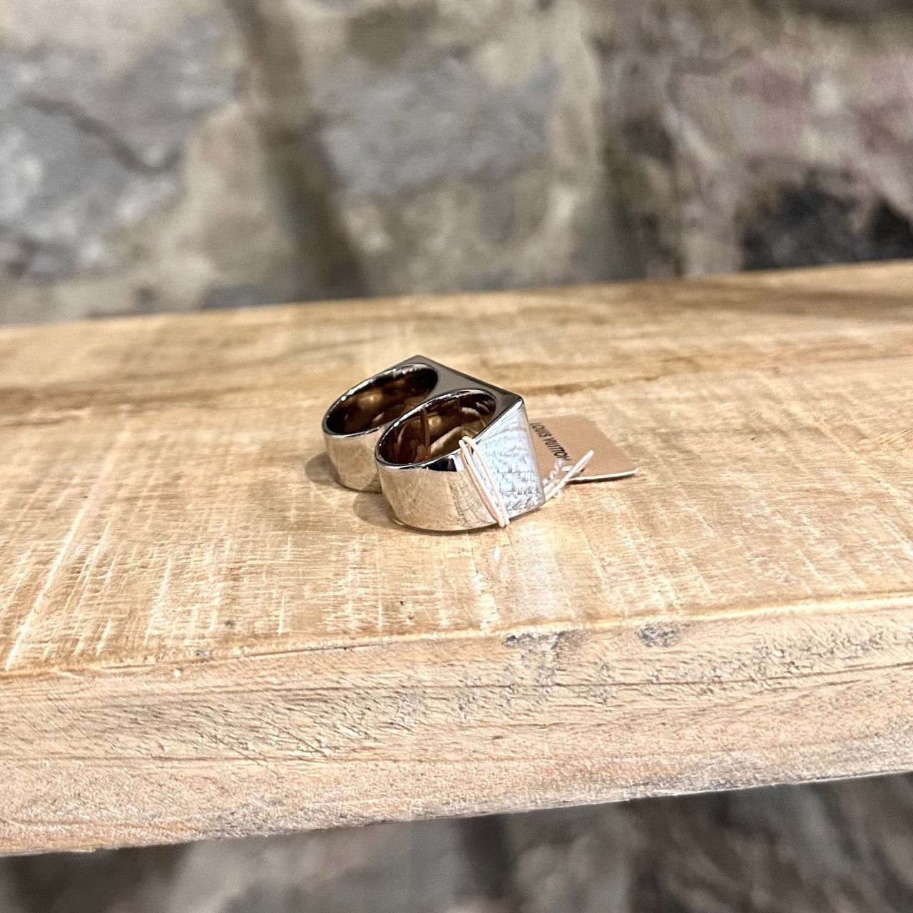 Louis Vuitton Louis Vuitton X Nigo Squared Strass Logo Double Ring Size ONE SIZE - 5 Thumbnail
