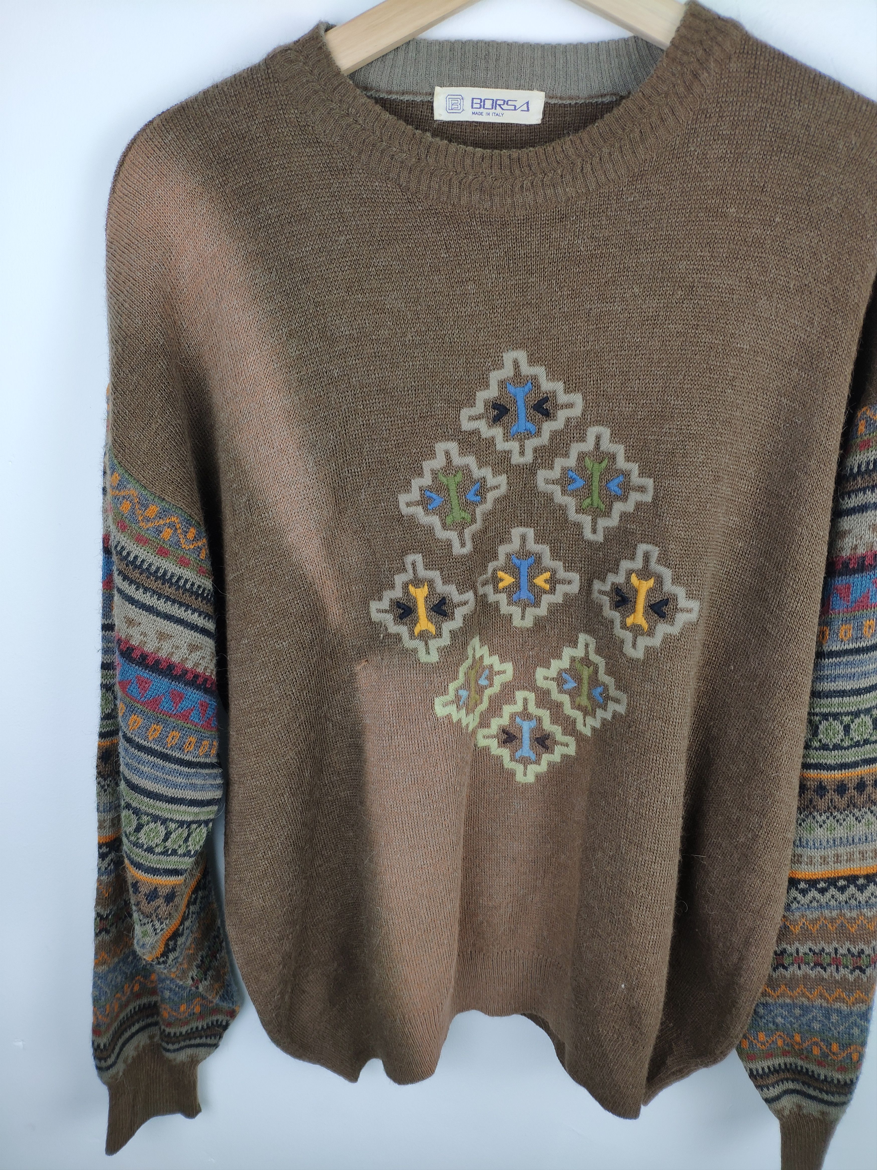 Vintage Vintage Wool Knit Sweater by Borsa Faded Size US L / EU 52-54 / 3 - 3 Thumbnail