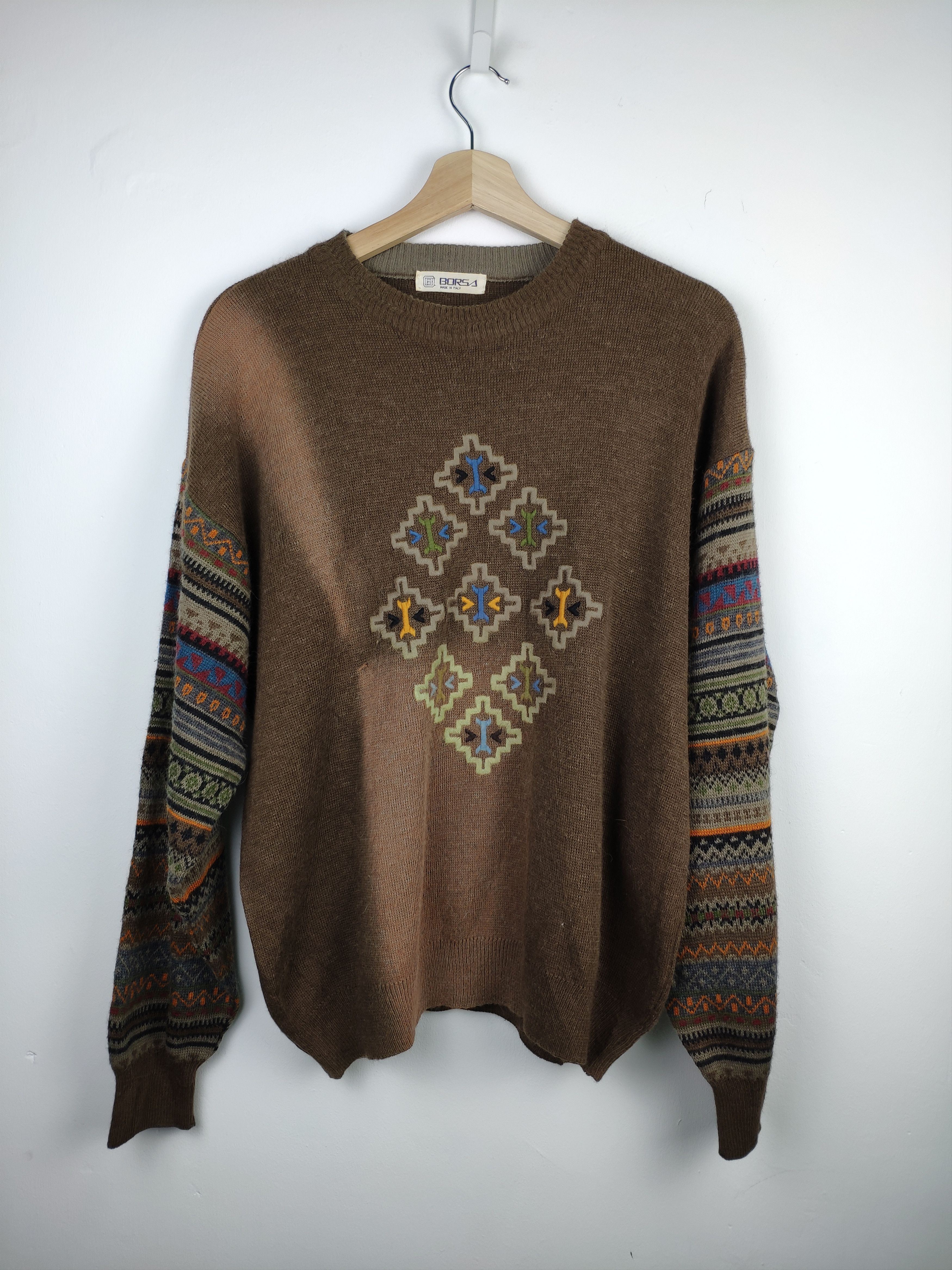 Vintage Vintage Wool Knit Sweater by Borsa Faded Size US L / EU 52-54 / 3 - 1 Thumbnail