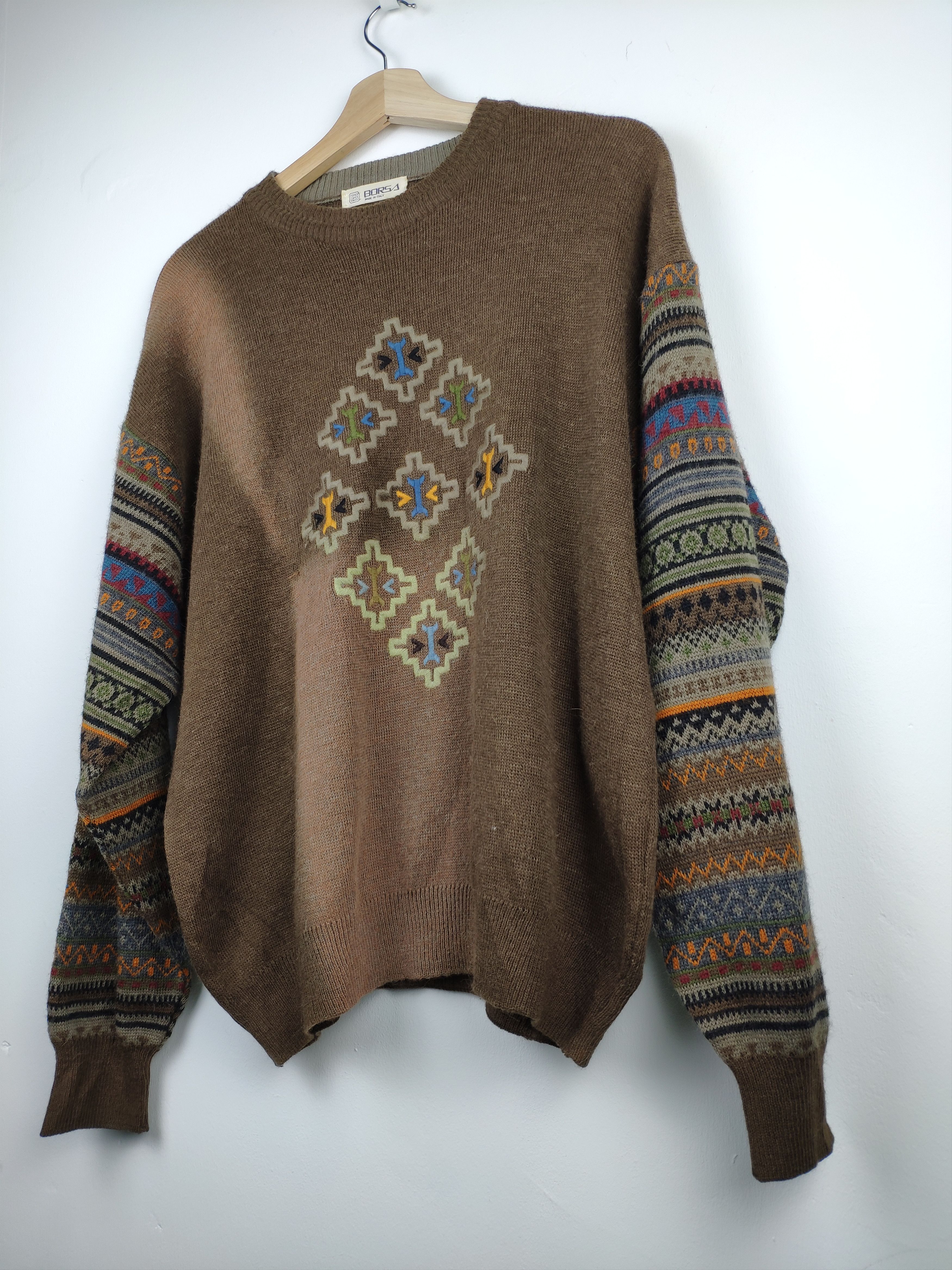 Vintage Vintage Wool Knit Sweater by Borsa Faded Size US L / EU 52-54 / 3 - 2 Thumbnail
