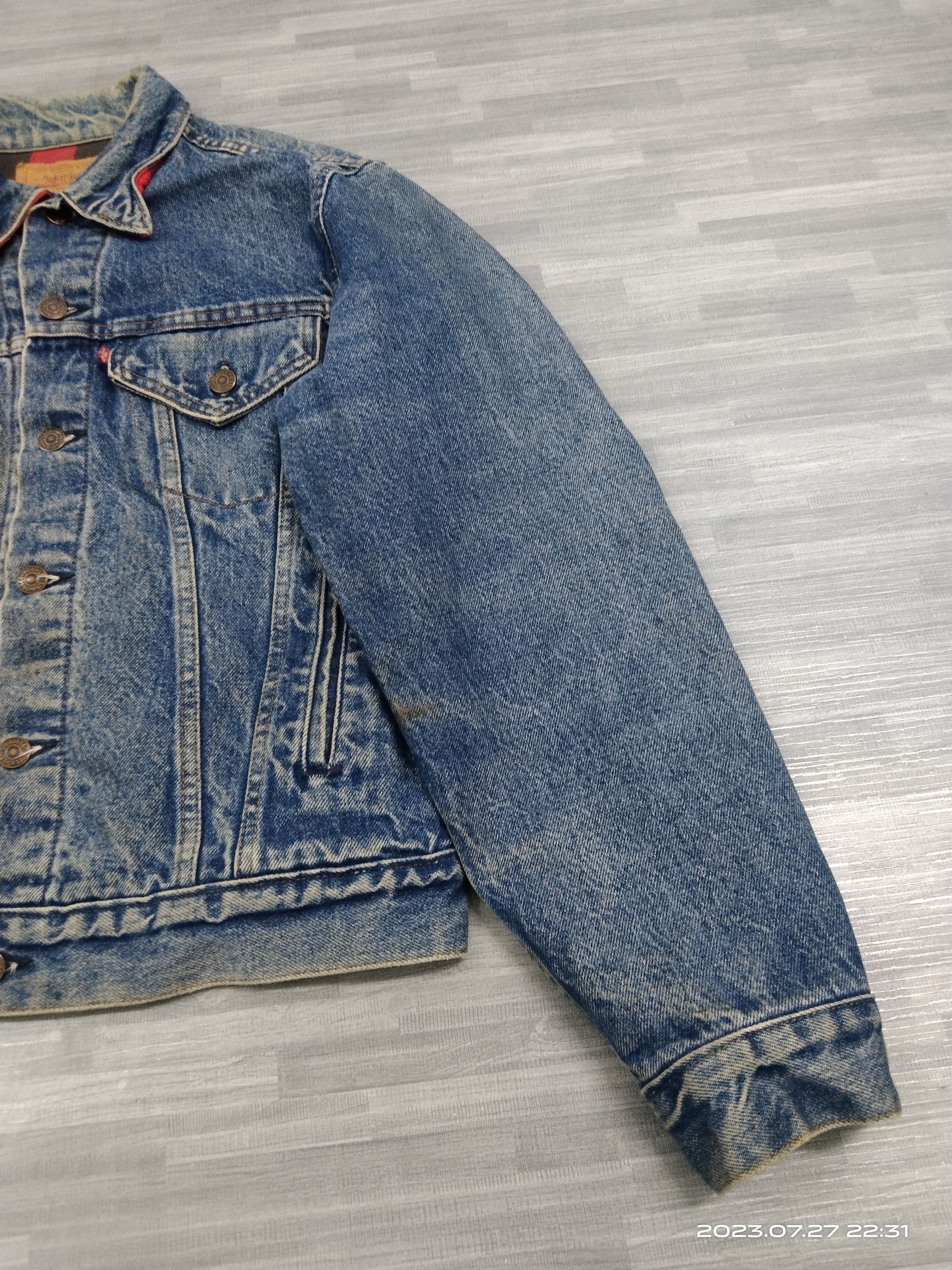 Levi's × Vintage DISTRESSED VINTAGE LEVIS TARTAN FLANEL LINING DENIM JACKET Size US M / EU 48-50 / 2 - 5 Thumbnail