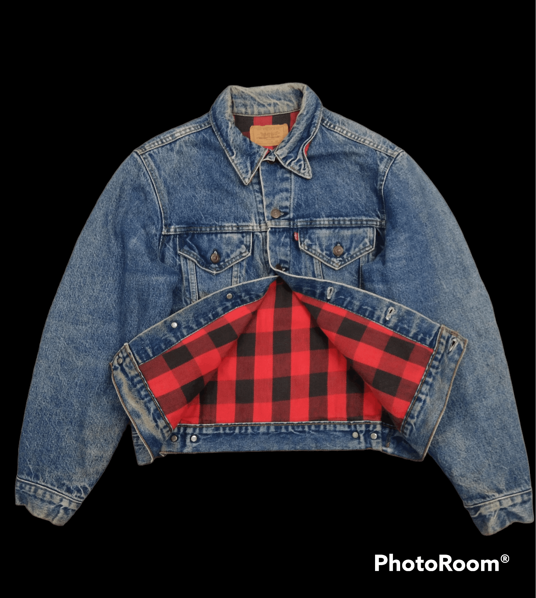 Levi's × Vintage DISTRESSED VINTAGE LEVIS TARTAN FLANEL LINING DENIM JACKET Size US M / EU 48-50 / 2 - 1 Thumbnail