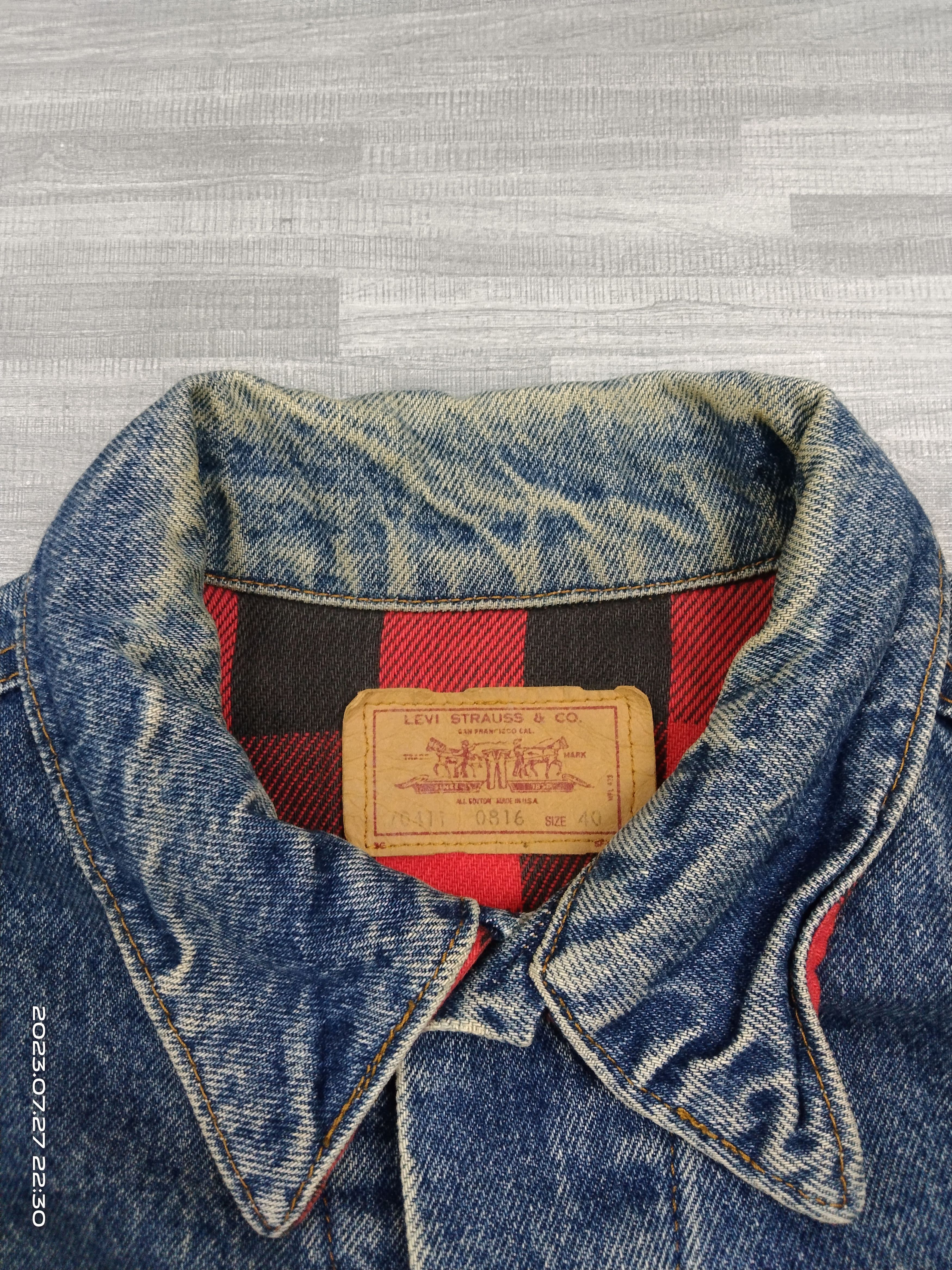 Levi's × Vintage DISTRESSED VINTAGE LEVIS TARTAN FLANEL LINING DENIM JACKET Size US M / EU 48-50 / 2 - 11 Thumbnail