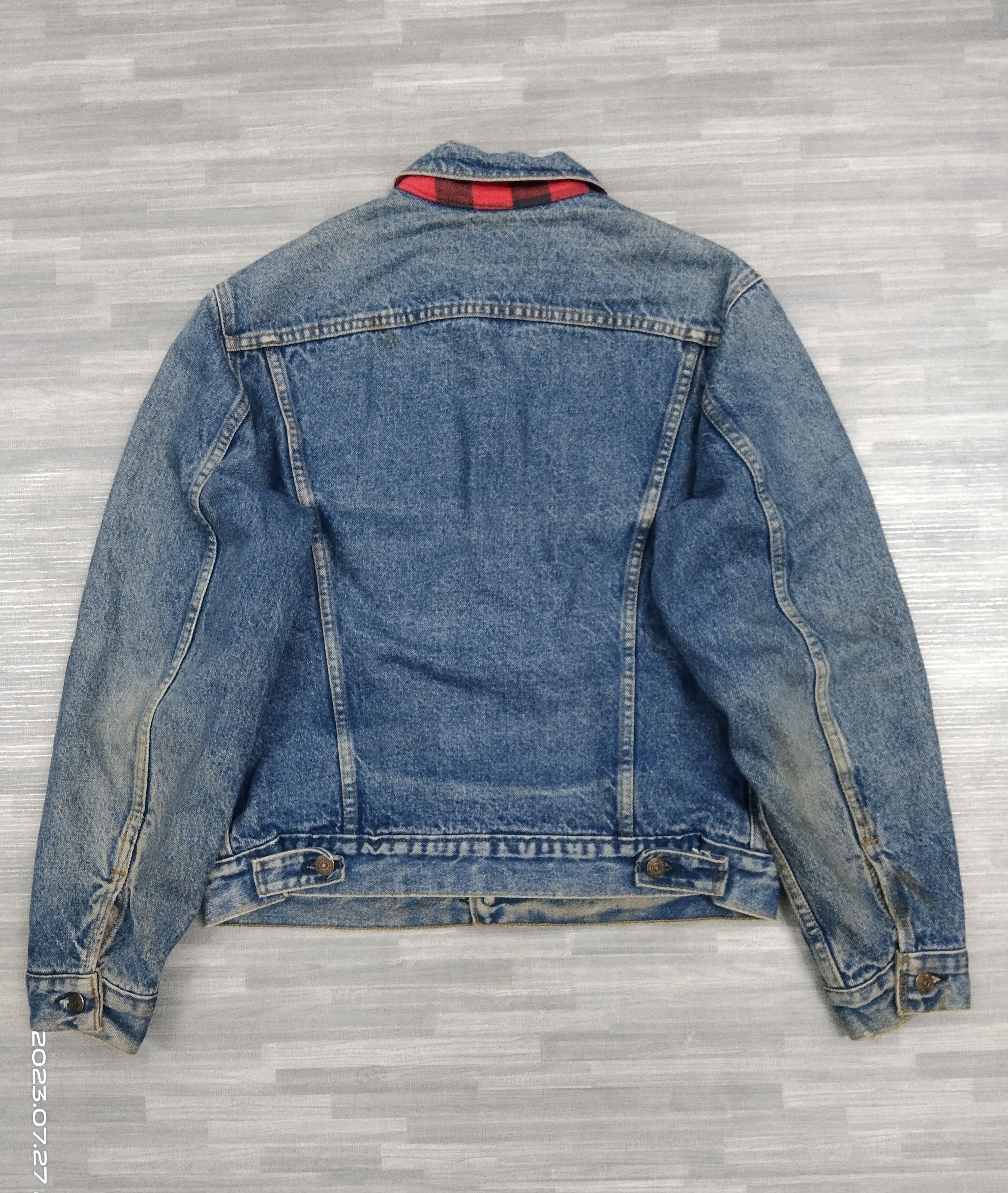 Levi's × Vintage DISTRESSED VINTAGE LEVIS TARTAN FLANEL LINING DENIM JACKET Size US M / EU 48-50 / 2 - 3 Thumbnail