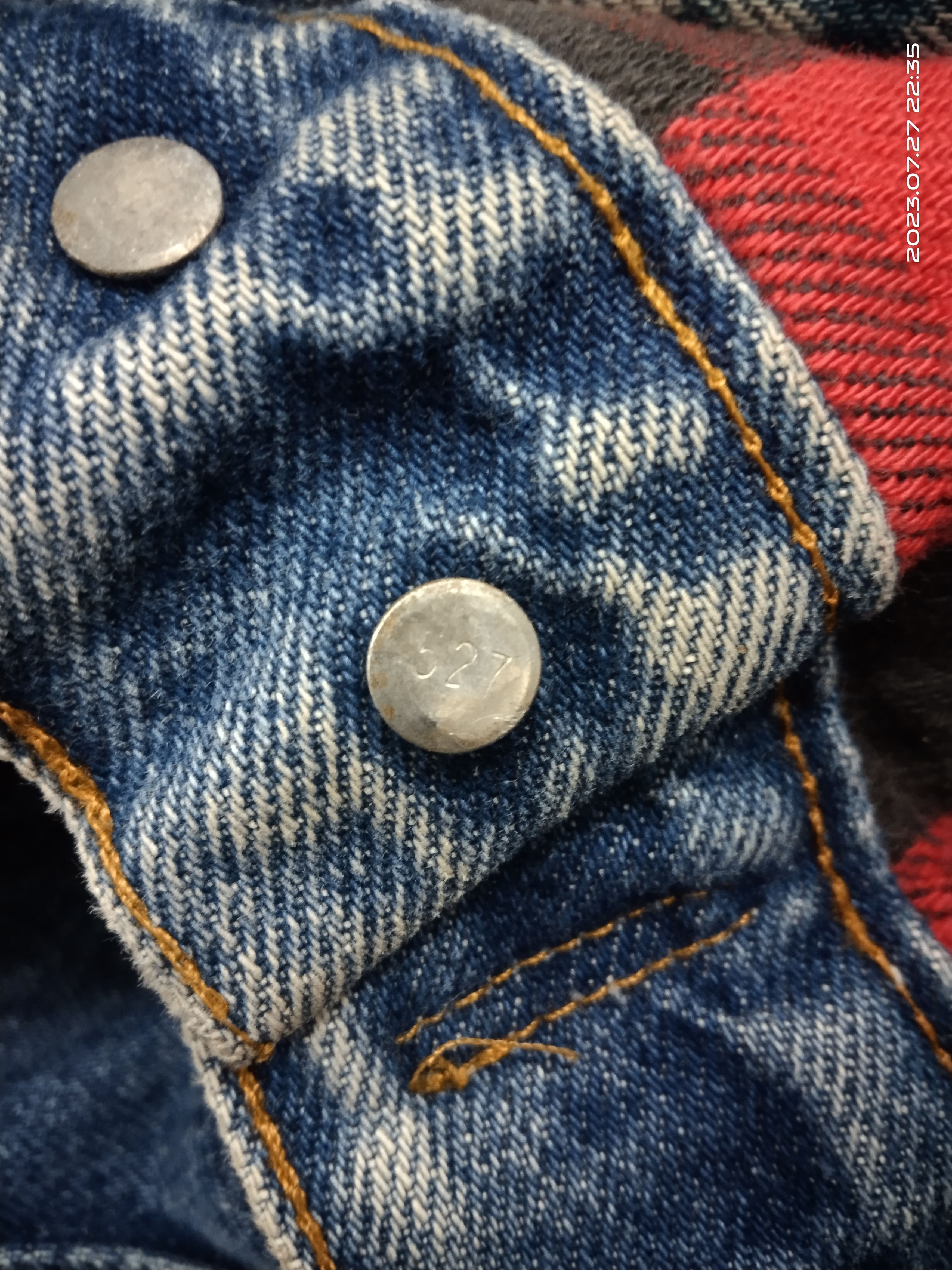 Levi's × Vintage DISTRESSED VINTAGE LEVIS TARTAN FLANEL LINING DENIM JACKET Size US M / EU 48-50 / 2 - 9 Thumbnail
