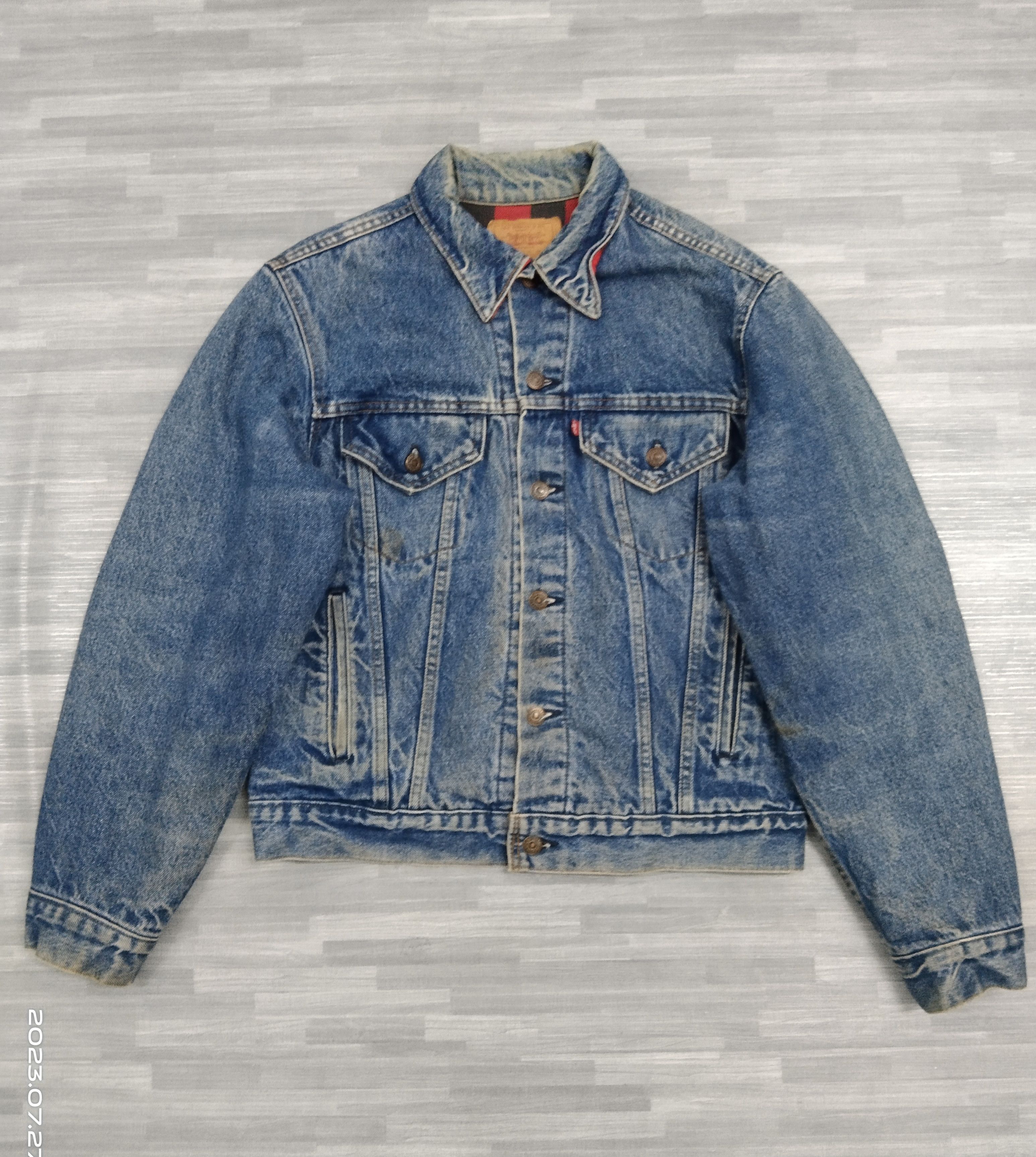 Levi's × Vintage DISTRESSED VINTAGE LEVIS TARTAN FLANEL LINING DENIM JACKET Size US M / EU 48-50 / 2 - 2 Thumbnail