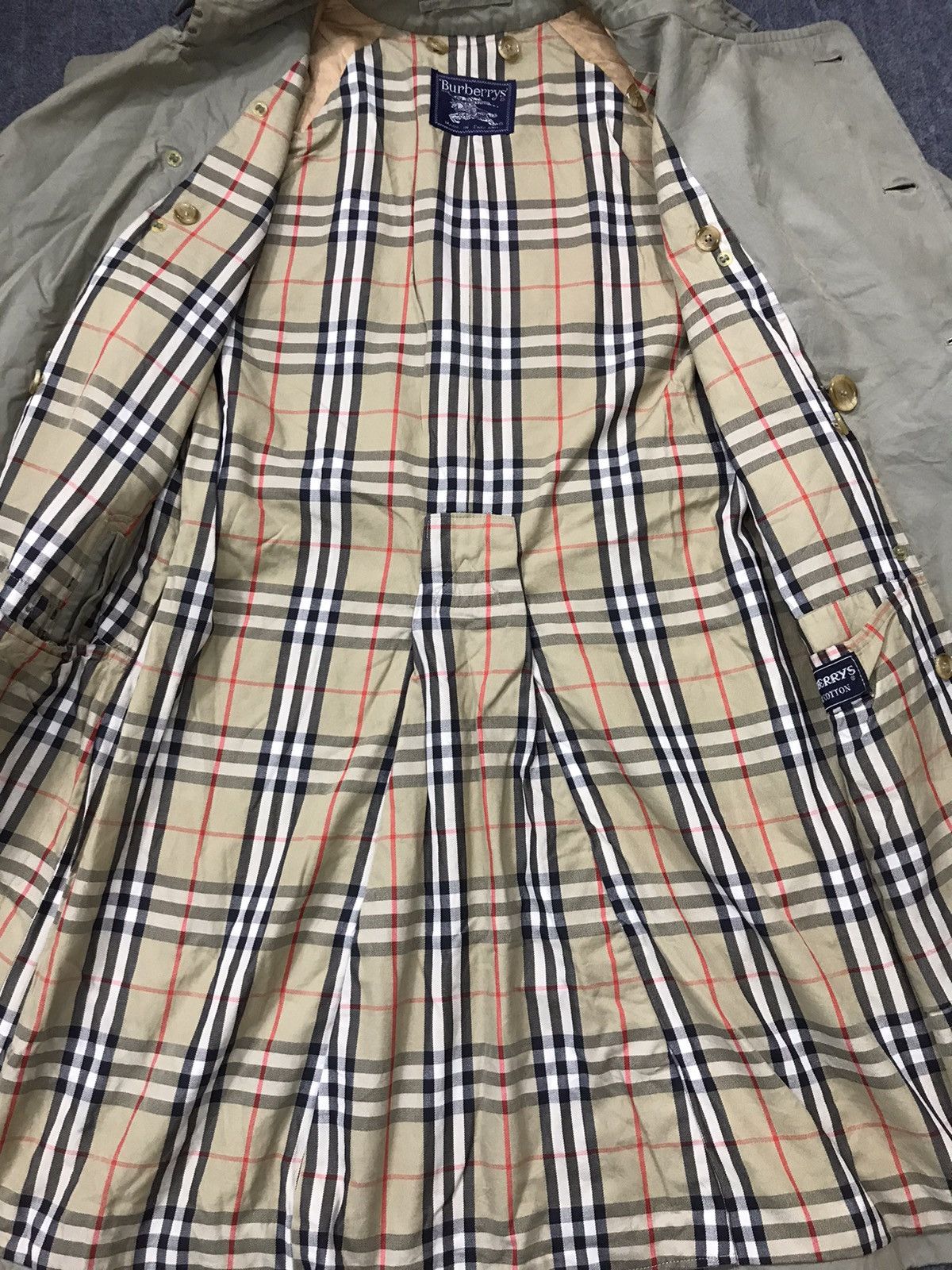 image of Burberry Nova Check Monogram Trench Coat Double Breasted, Men's (Size XL)