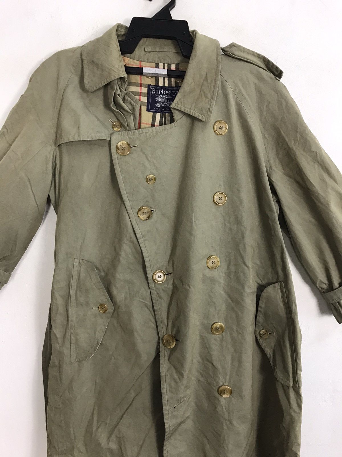 Burberry × Designer Burberry Nova Check Monogram Trench Coat Double Breasted Size US XL / EU 56 / 4 - 4 Thumbnail