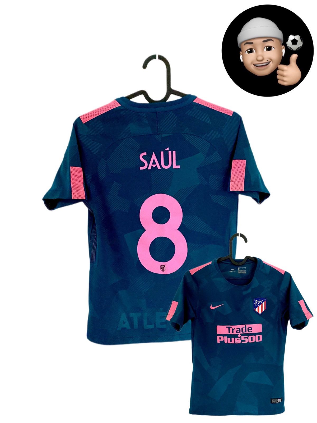 Nike 2017 2018 Atletico Madrid Saul Nike Third Kit Soccer Jersey Size US XS / EU 42 / 0 - 1 Thumbnail