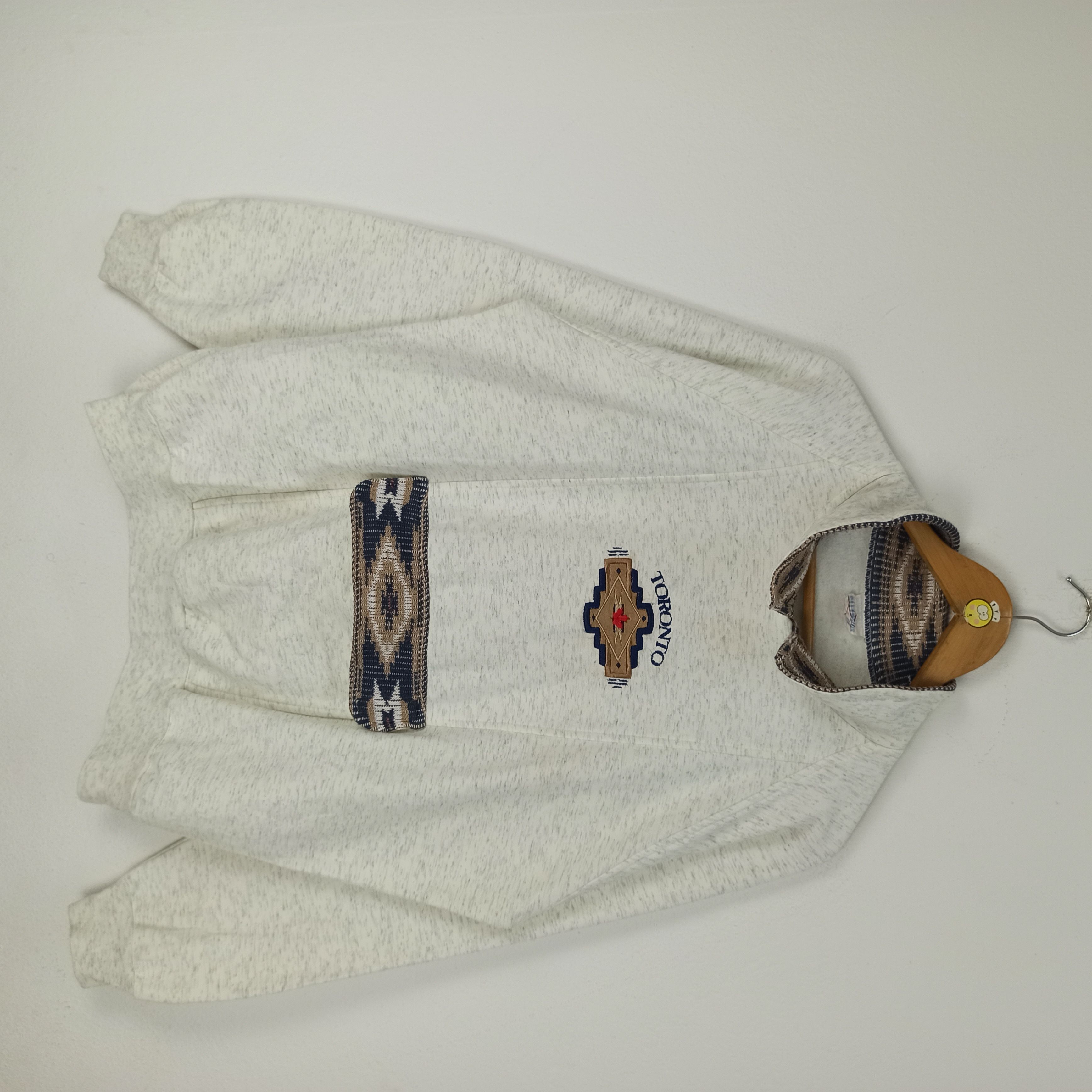 image of Canadian Sweater x Made In Canada Vintage Toronto Canada Sweatshirt Embroidered Big Logo in Grey (S