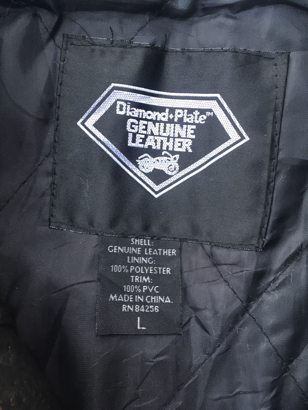 Genuine Leather Vintage Diamond Plate Leather Jacket Size US L / EU 52-54 / 3 - 5 Thumbnail