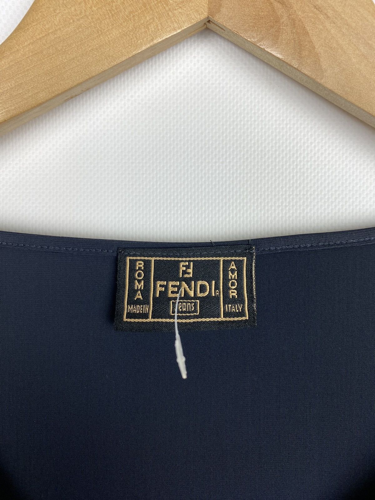Fendi × Vintage VTG Fendi Jeans ladies long sleeve studded logo top tunic Size M / US 6-8 / IT 42-44 - 6 Thumbnail