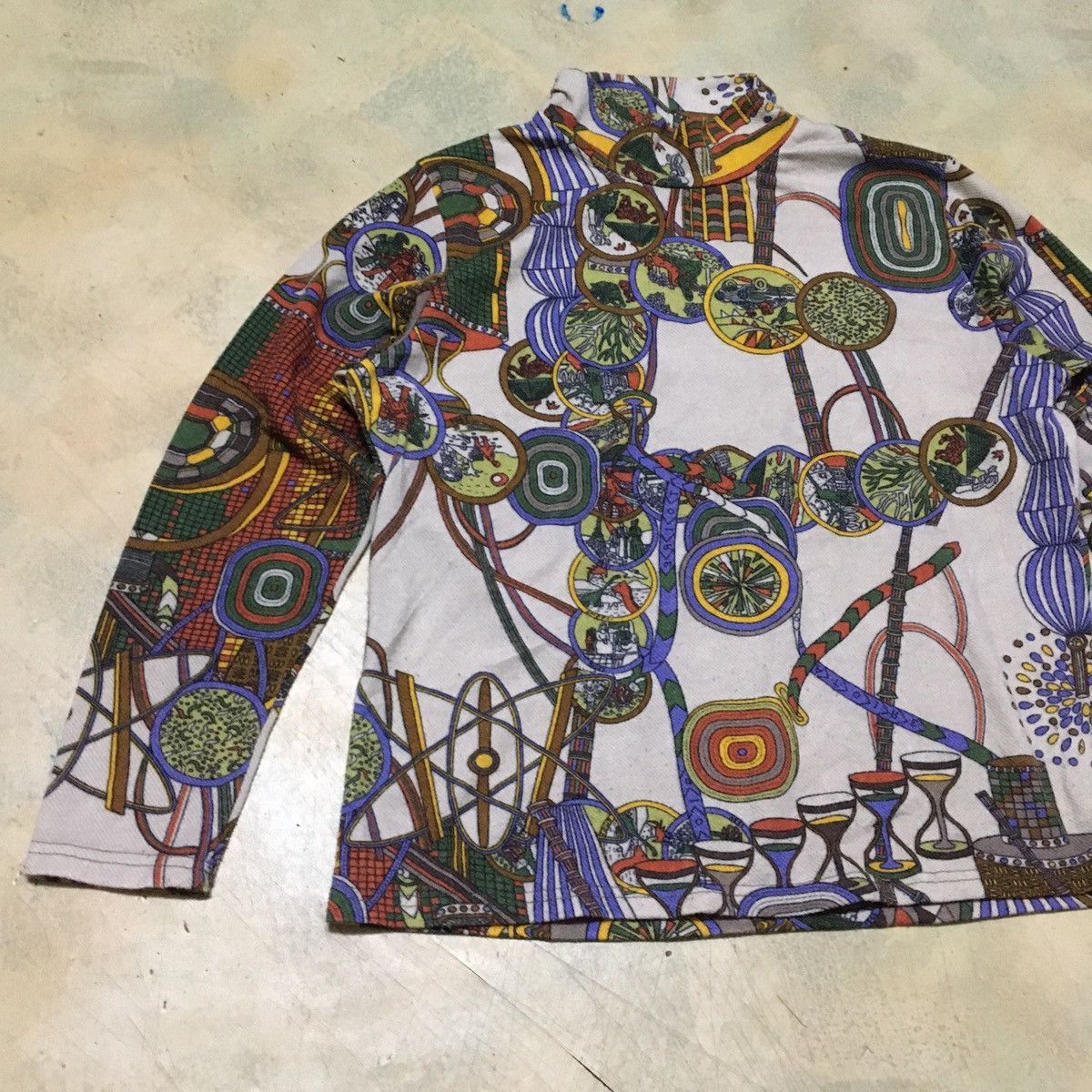 Japanese Brand Long Sleeve Turtleneck Abstract Art Motive Size US M / EU 48-50 / 2 - 2 Thumbnail