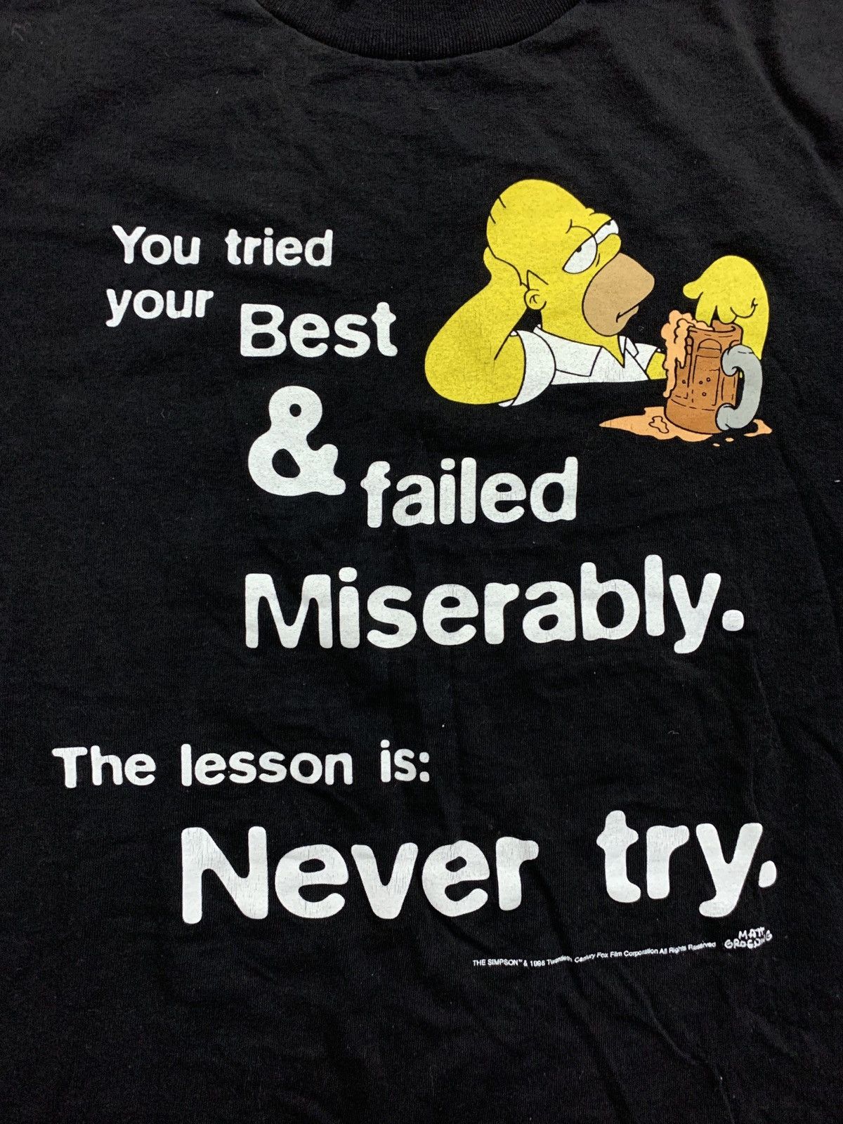 Vintage 1998 Matt Groening Homer Simpson Tee (Sz XL) Size US XL / EU 56 / 4 - 2 Thumbnail