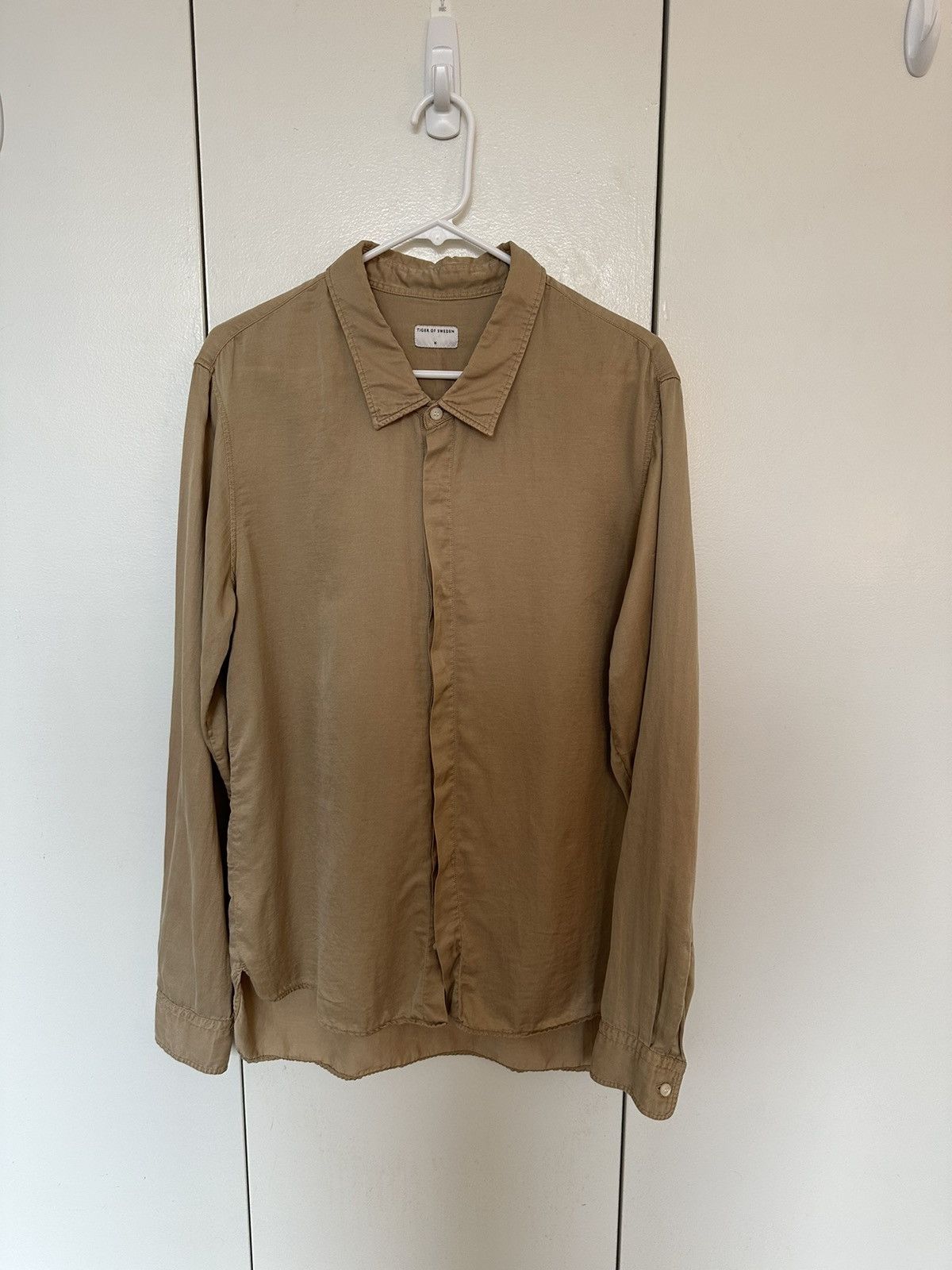 Tiger of Sweden Tan Lightweight Button-Up Shirt Size US M / EU 48-50 / 2 - 2 Thumbnail
