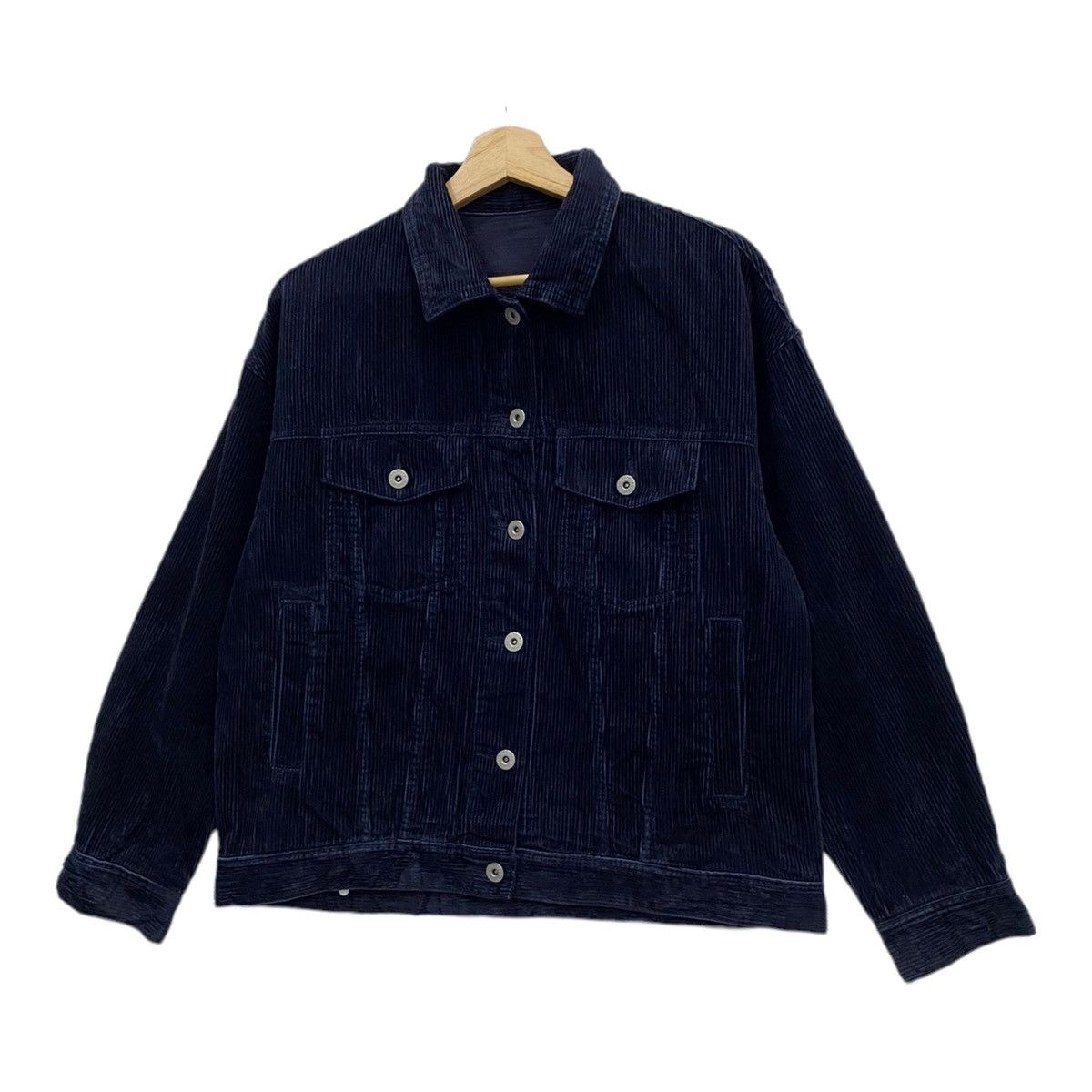 Issey Miyake 🇯🇵GU JEANS JAPAN VELVET CORDUROY TRUCKER JACKET Size US M / EU 48-50 / 2 - 3 Thumbnail