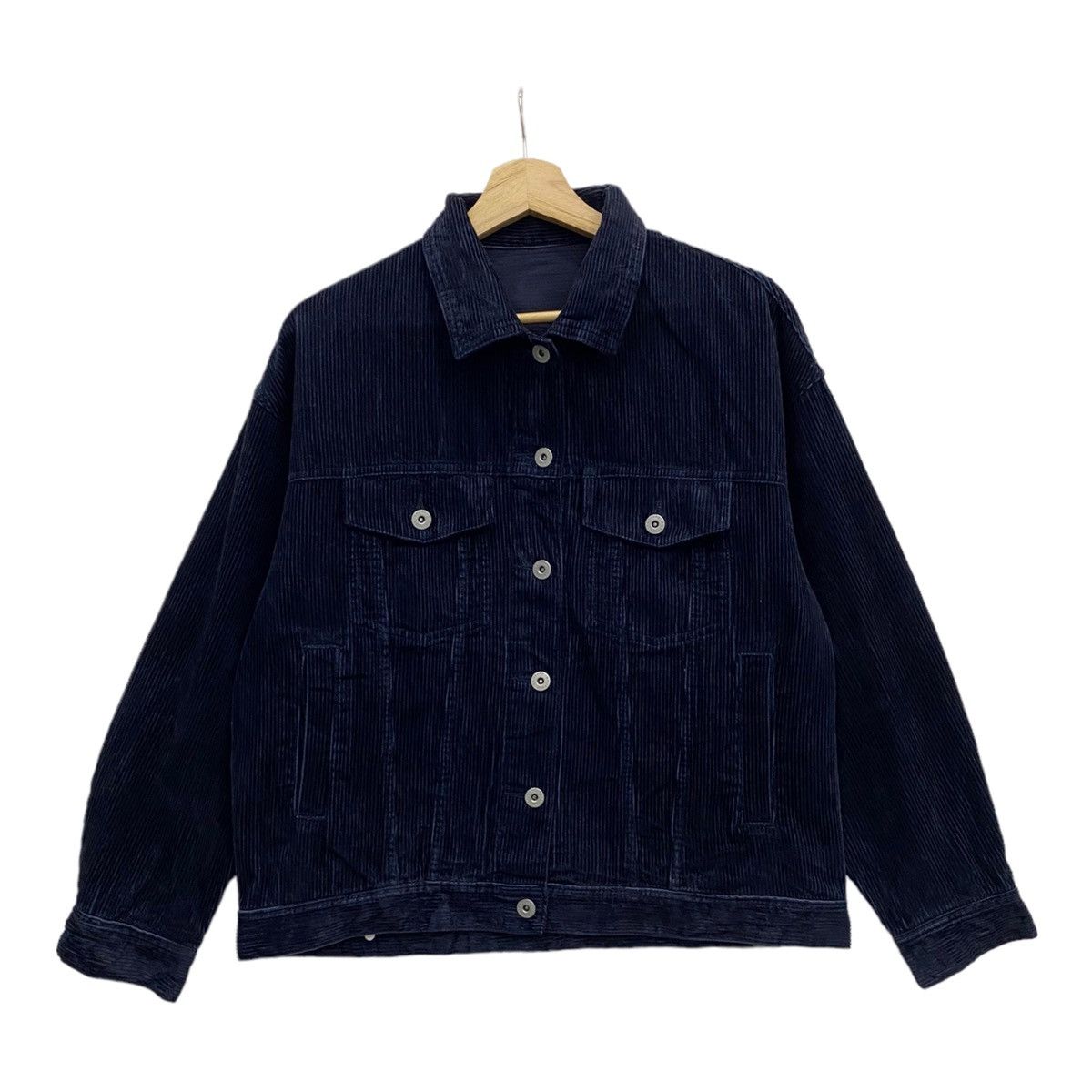Issey Miyake 🇯🇵GU JEANS JAPAN VELVET CORDUROY TRUCKER JACKET Size US M / EU 48-50 / 2 - 6 Thumbnail