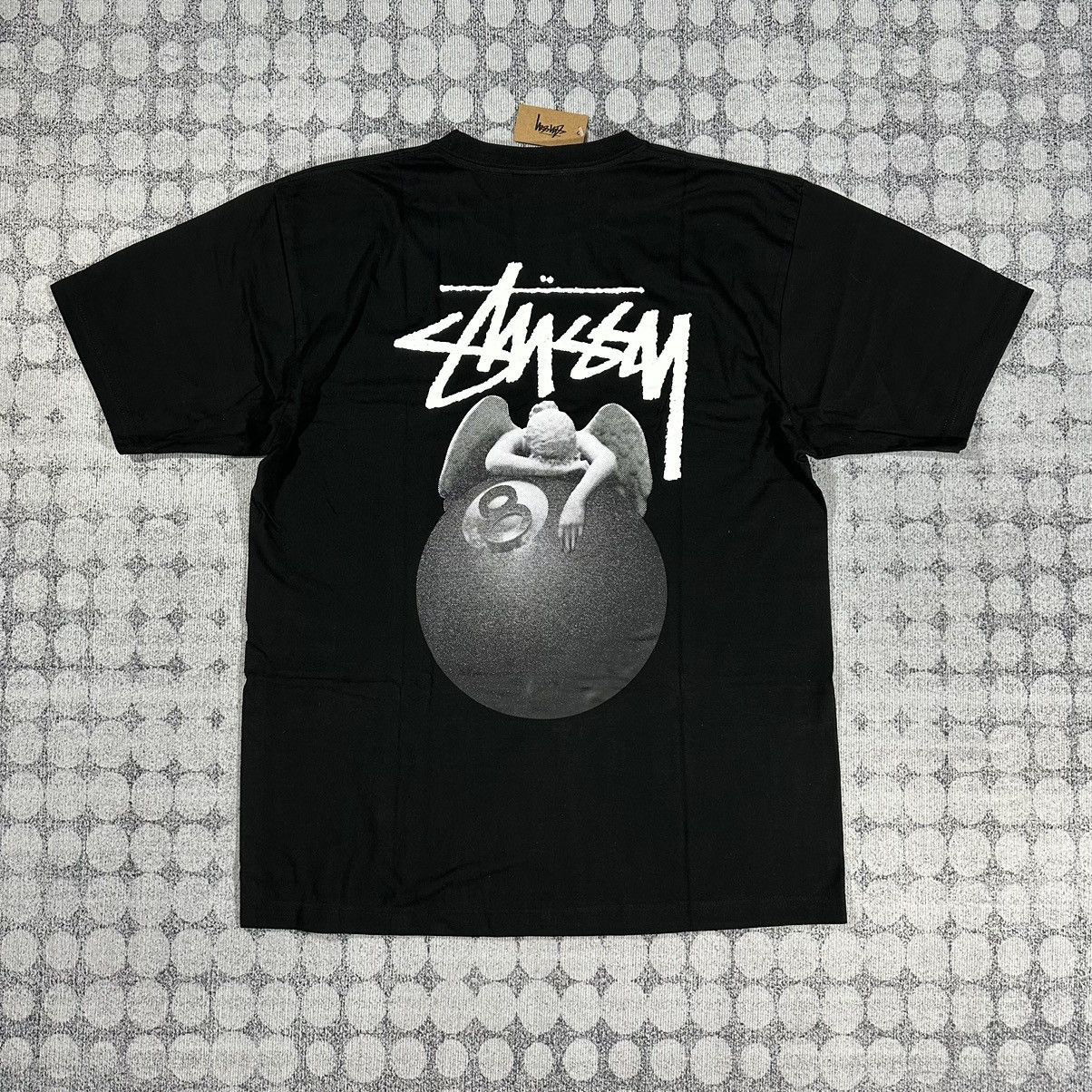 stussy angel 50-50 ss tee 黒 S-