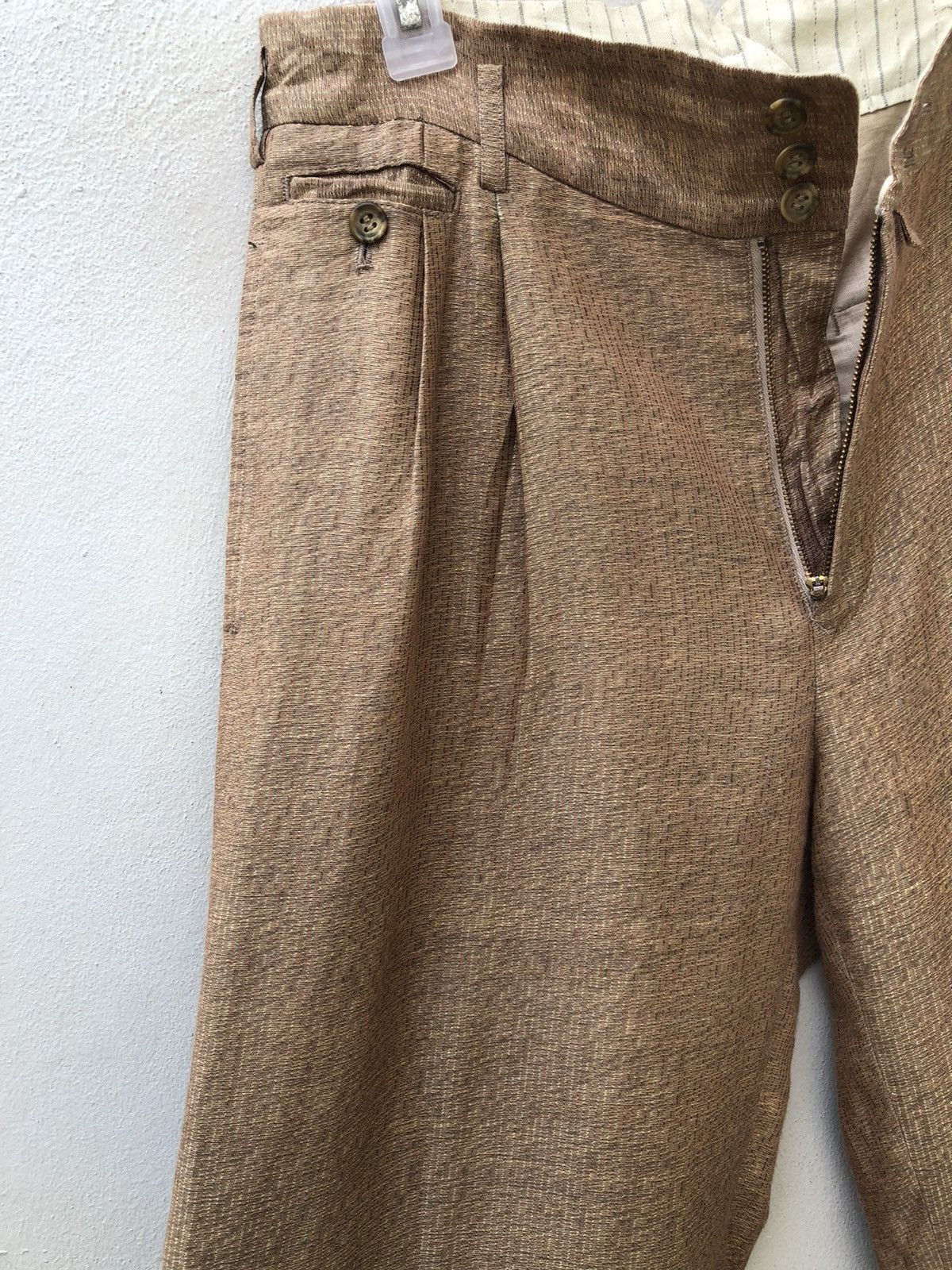 Japanese Brand VTG 90s Monsieur Nicole By Koba Baggy Linen Trouser Pant Size US 30 / EU 46 - 5 Thumbnail